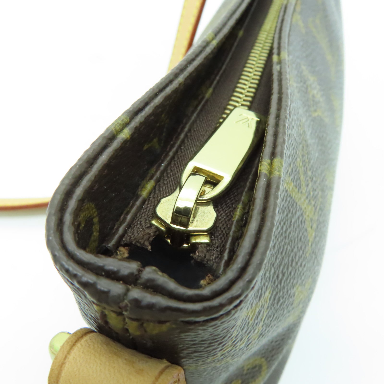 LOUIS VUITTON Monogram Trotteur金扣肩背袋棕色