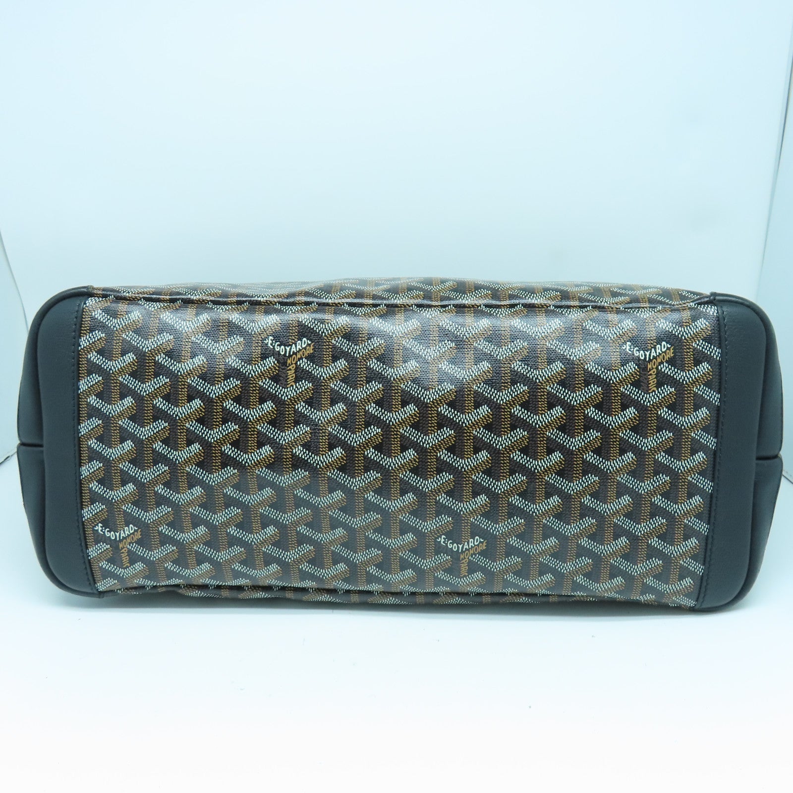 GOYARD 涂层帆布Tote Bag银扣手挽袋黑色啡色