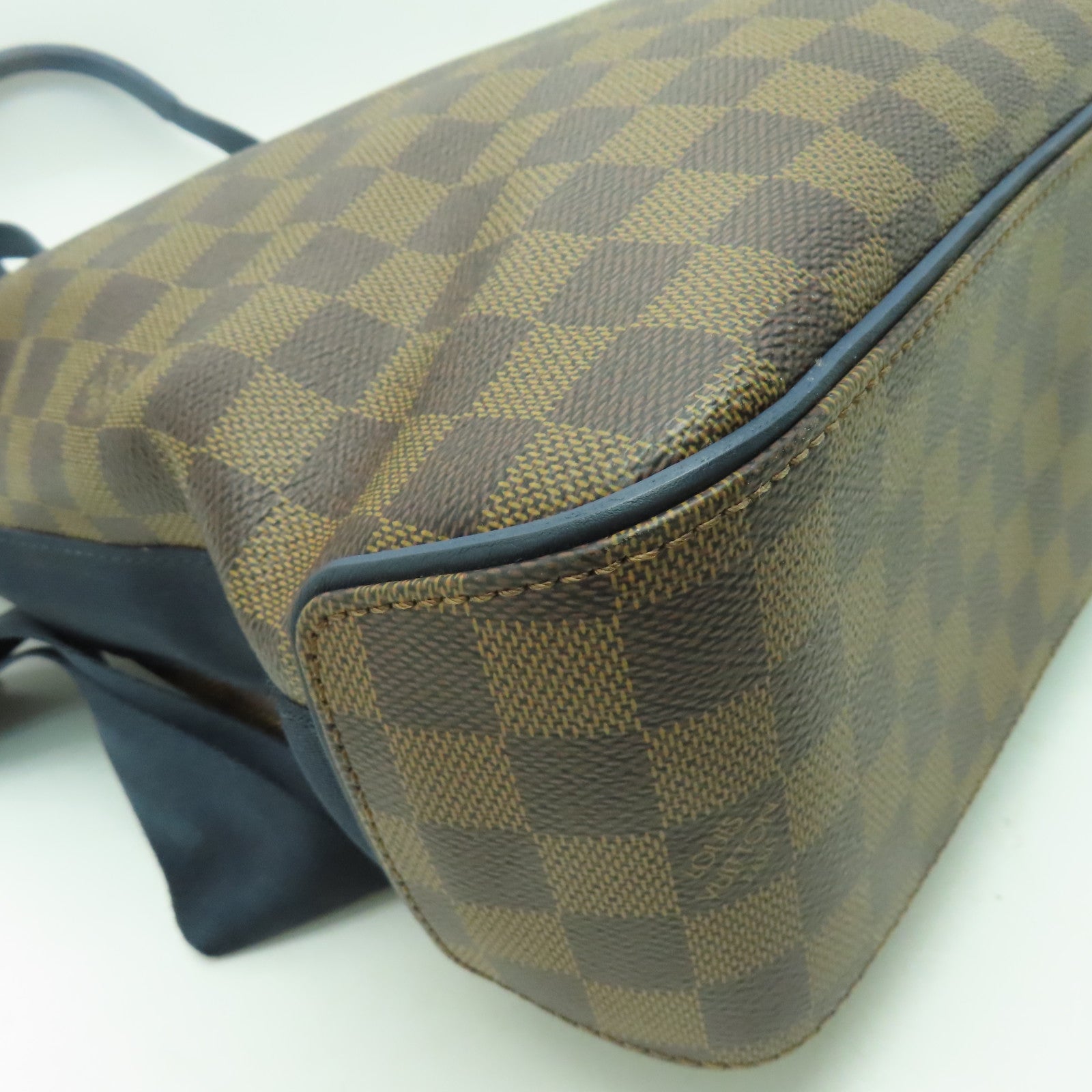 LOUIS VUITTON Damier Ebene Herald銀扣手挽肩背兩用袋啡色/藍色