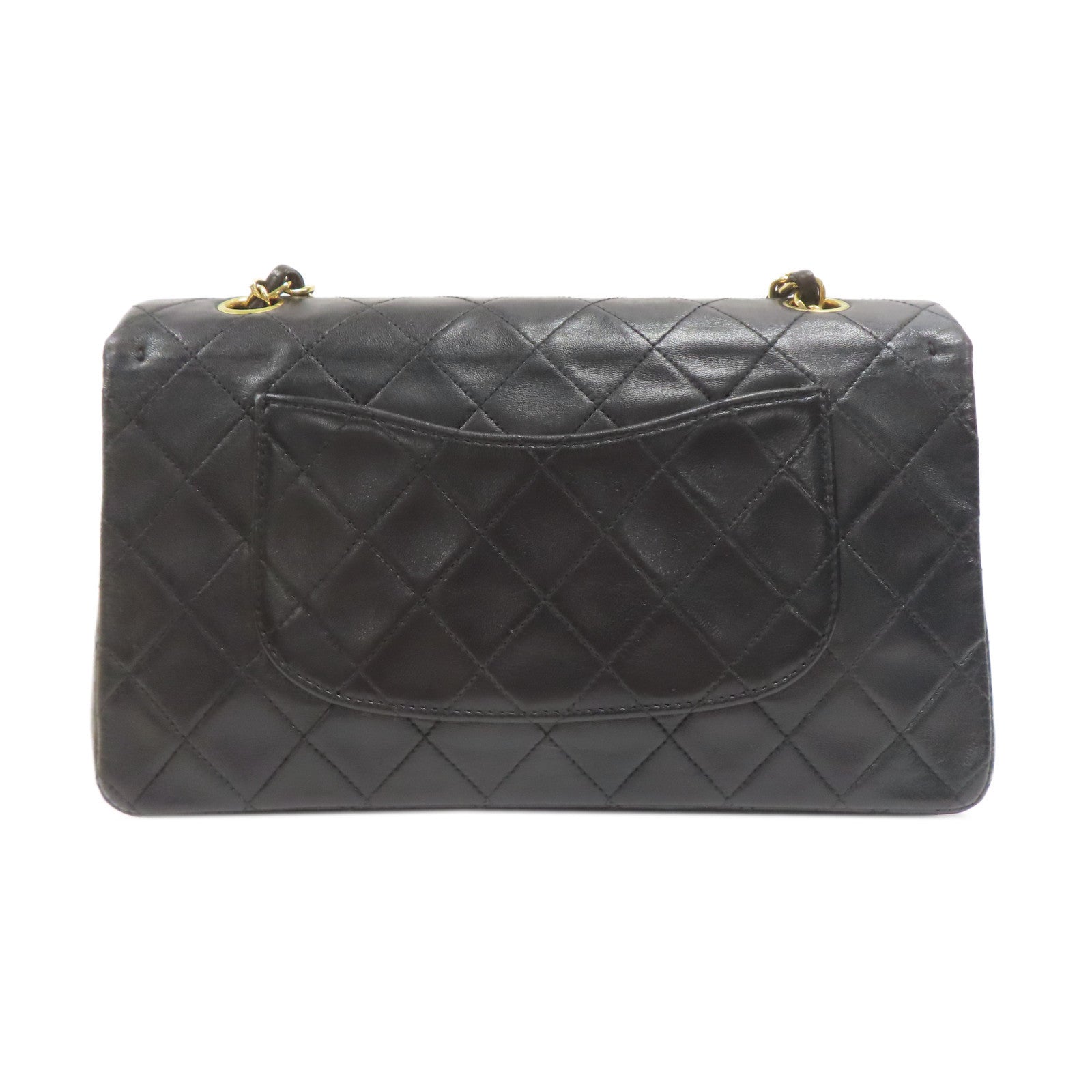 CHANEL 菱格羊皮皮革Vintage Classic 25金扣鏈帶肩背袋黑色
