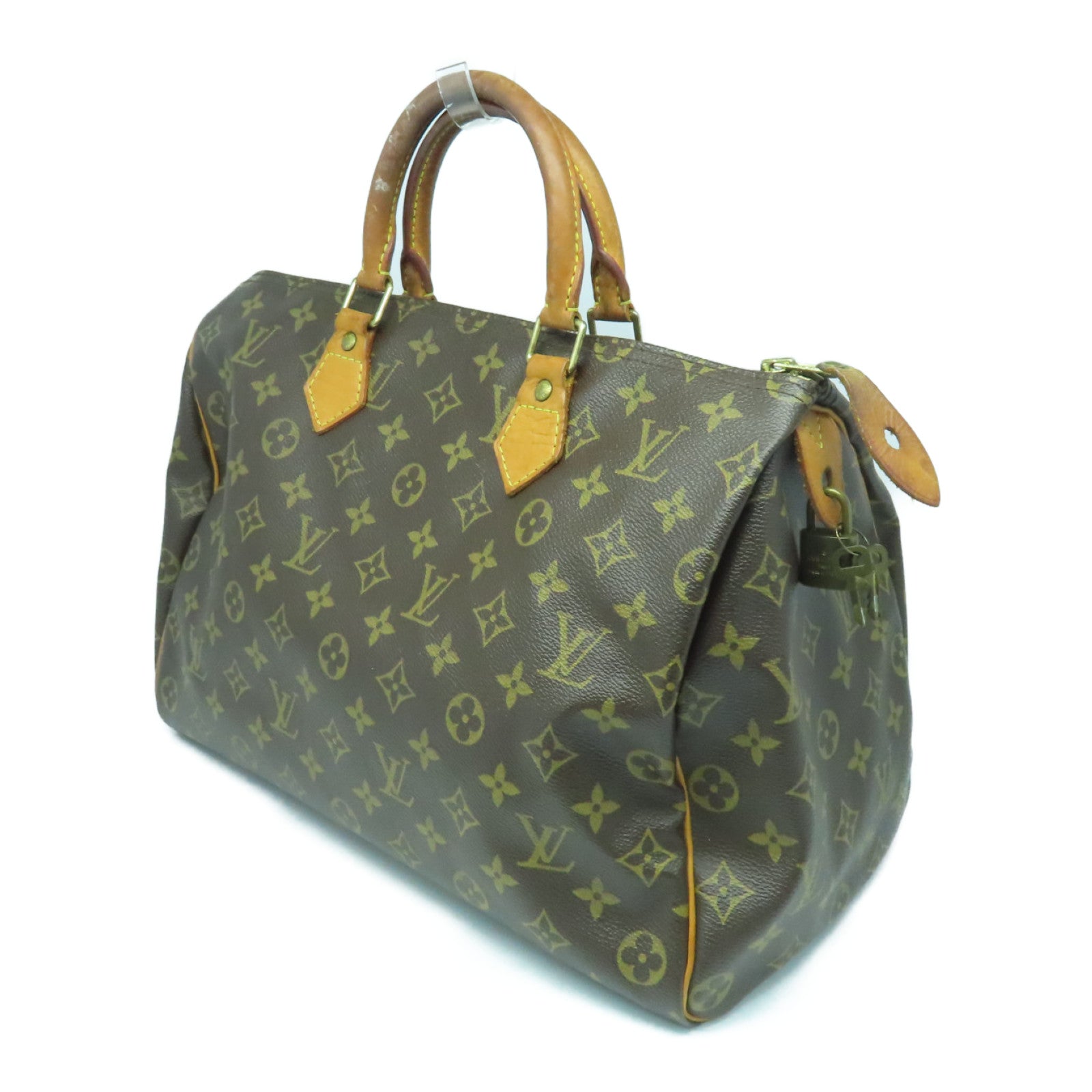 LOUIS VUITTON Monogram Speedy 35金扣手挽袋啡色
