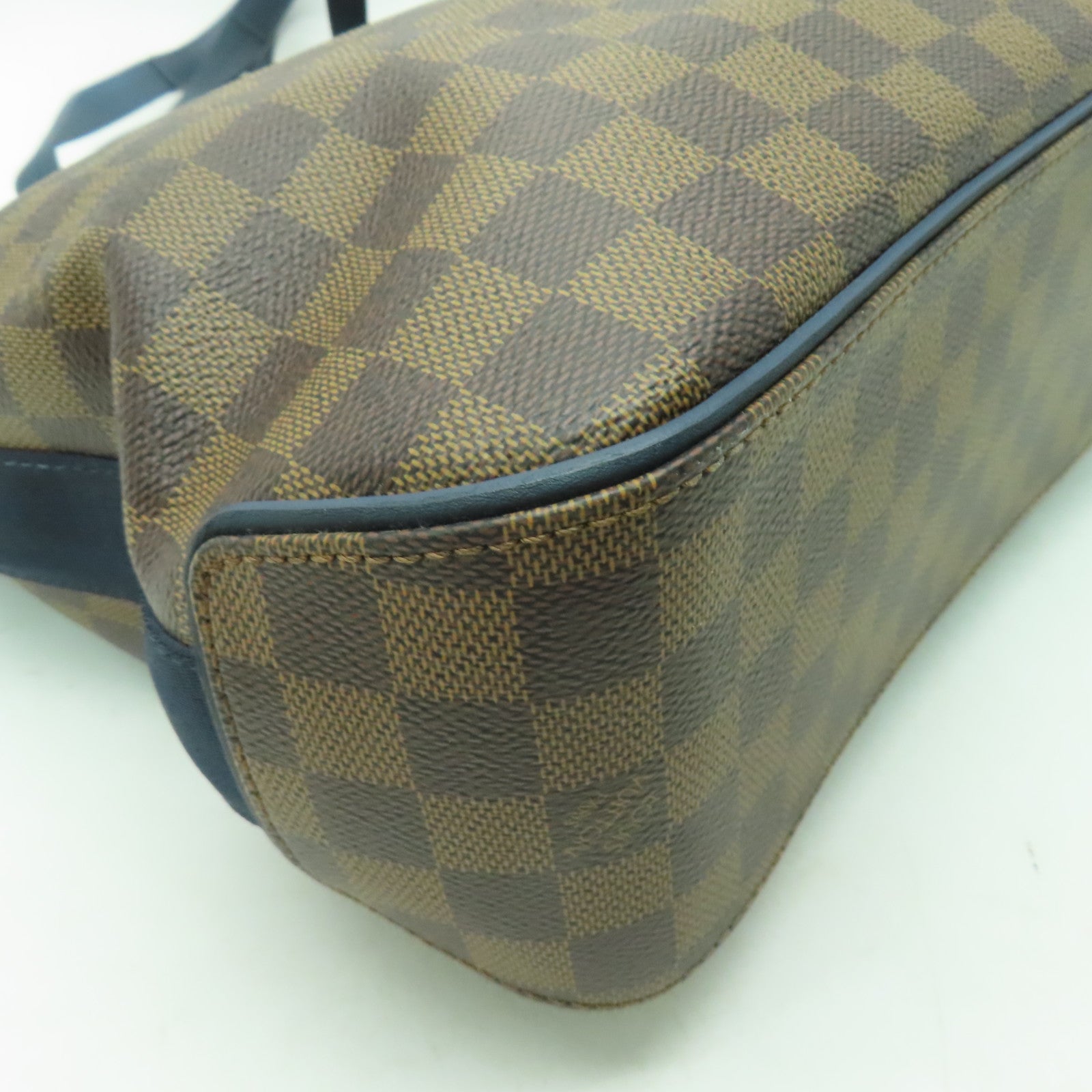LOUIS VUITTON Damier Ebene Herald銀扣手挽肩背兩用袋啡色/藍色