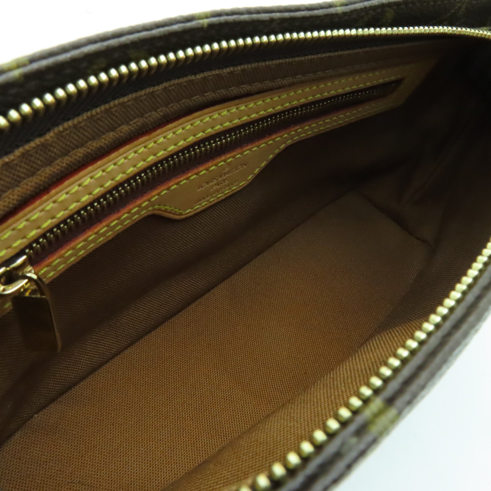 LOUIS VUITTON Monogram Trotteur金扣肩背袋棕色