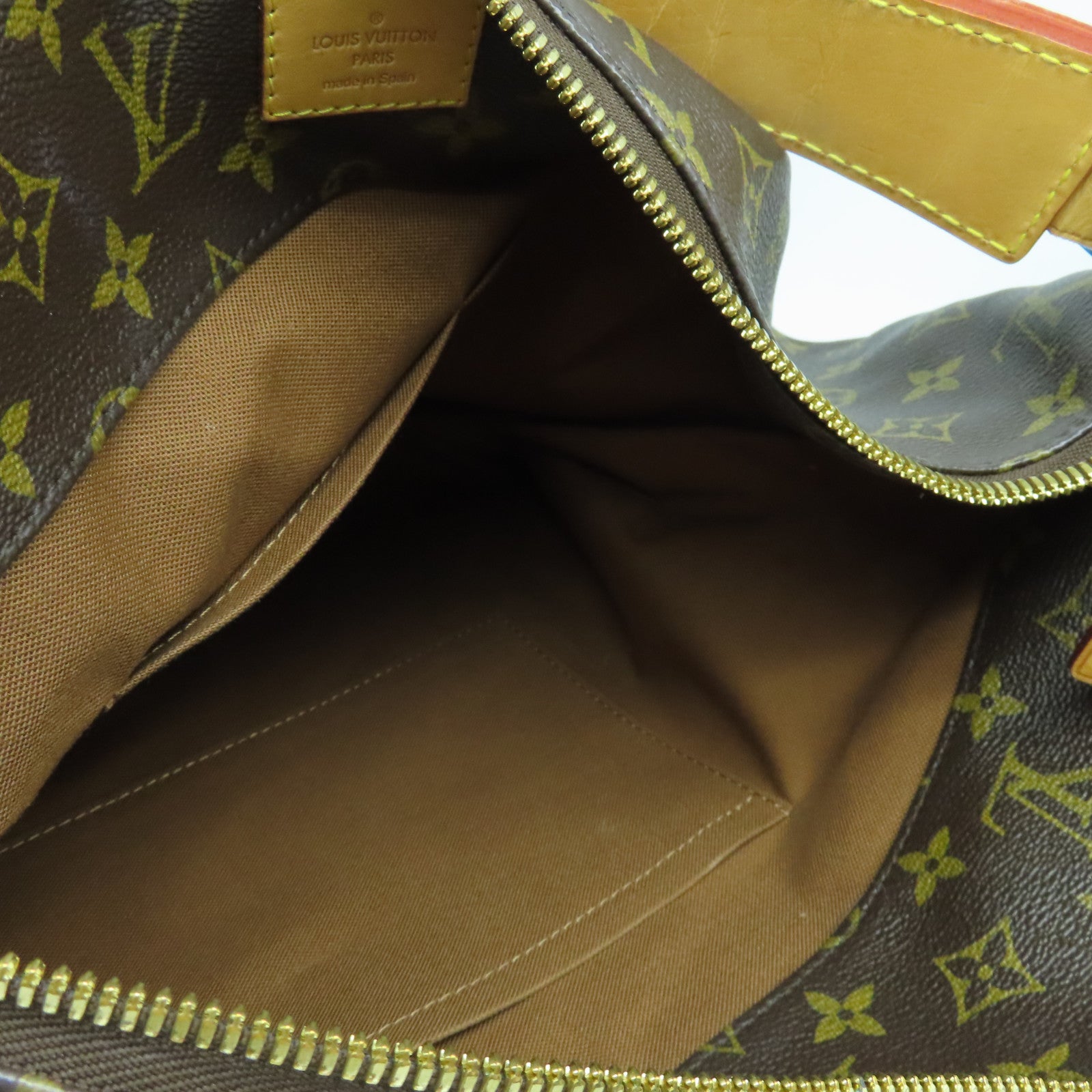LOUIS VUITTON Monogram Sully MM Gold Buckle Shoulder Bag Brown
