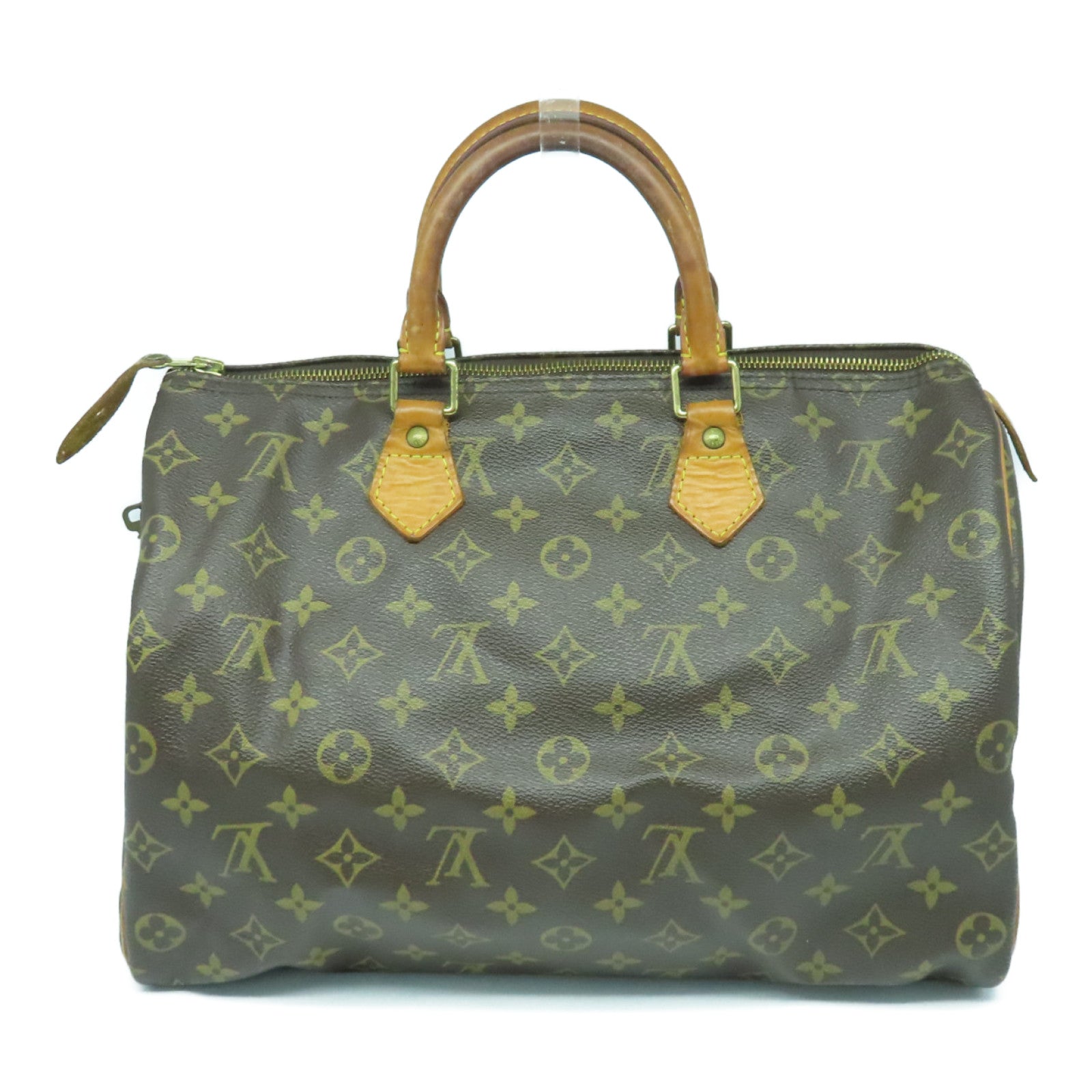 LOUIS VUITTON Monogram Speedy 35金扣手挽袋啡色