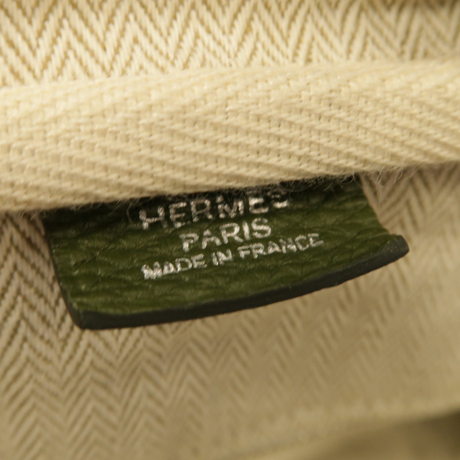 HERMES Clemence皮革Victoria銀扣肩背袋綠色