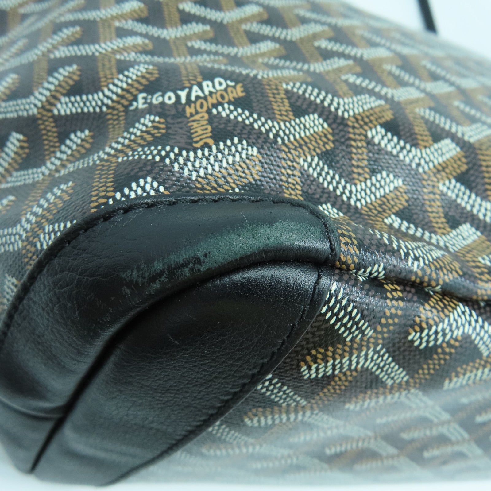 GOYARD 涂层帆布Tote Bag银扣手挽袋黑色啡色