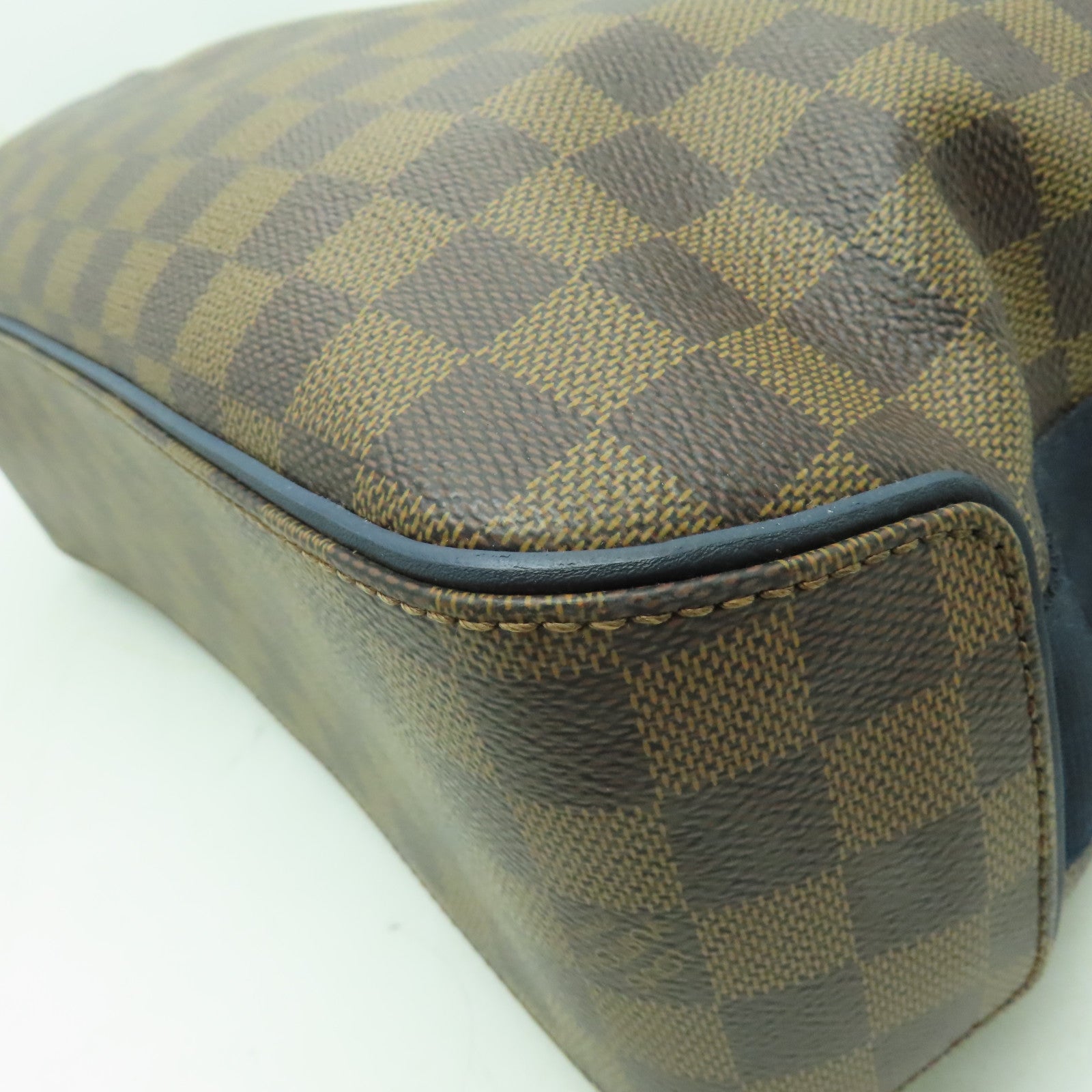 LOUIS VUITTON Damier Ebene Herald銀扣手挽肩背兩用袋啡色/藍色