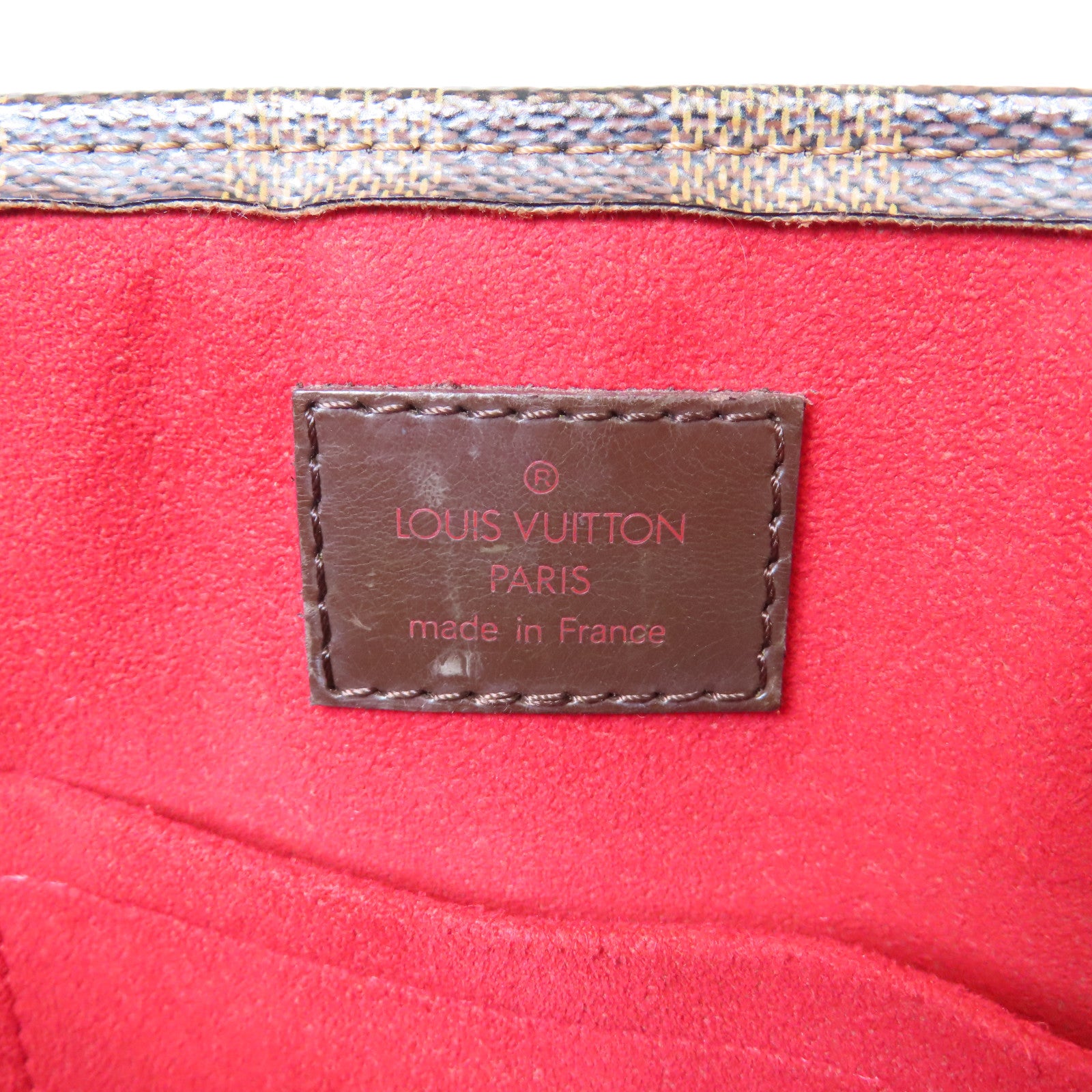 LOUIS VUITTON Damier Ebene Sac Plat金扣手挽袋啡色