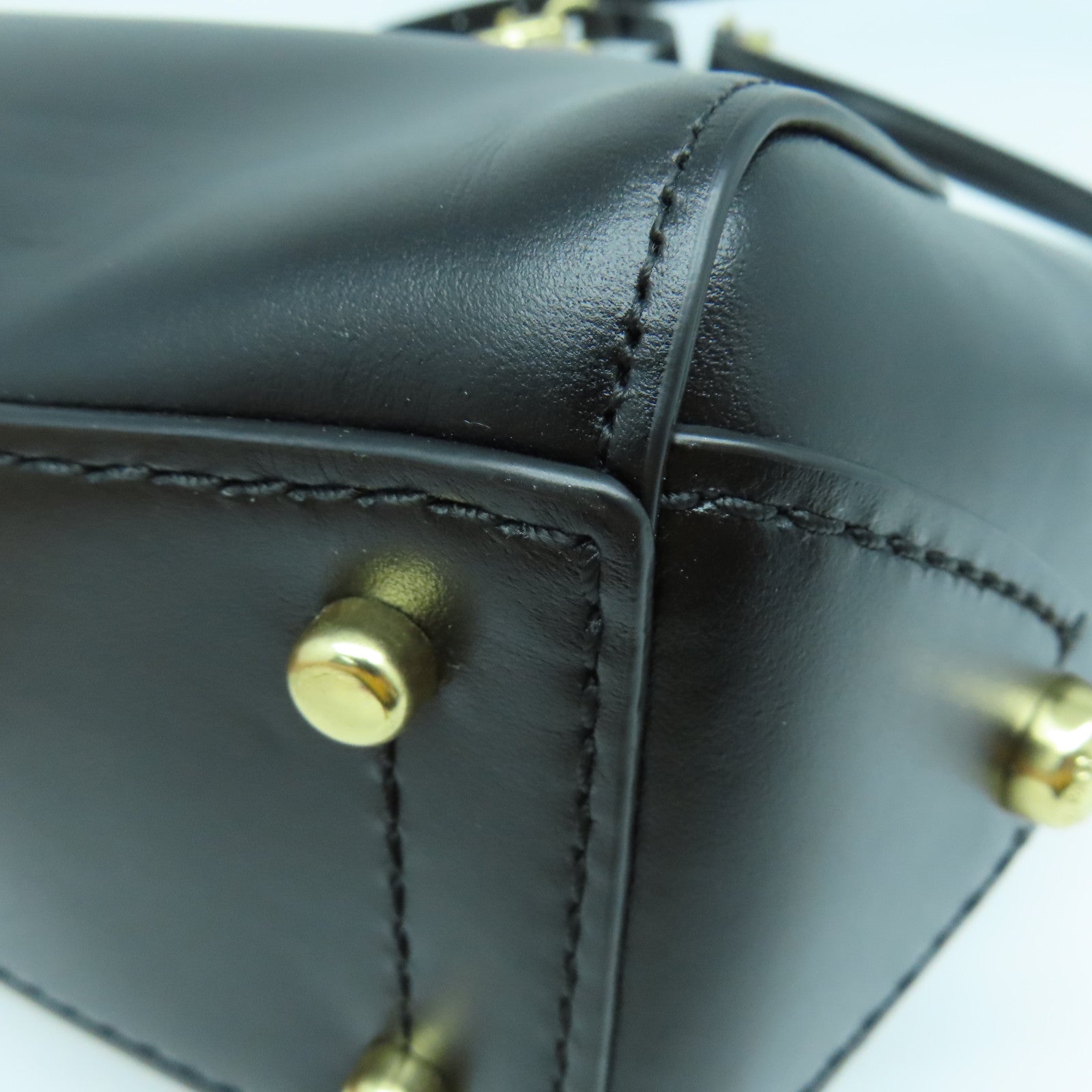 COACH 牛皮皮革2 Way Shoulder金扣手挽肩背兩用袋黑色