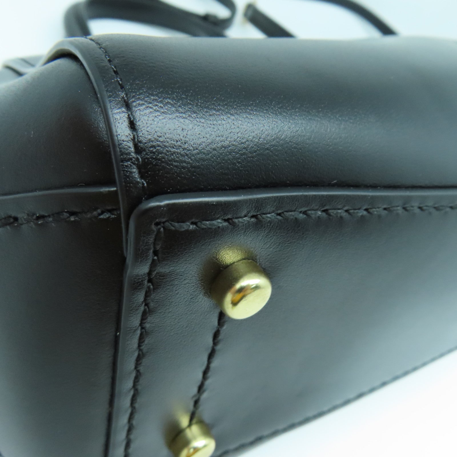 COACH 牛皮皮革2 Way Shoulder金扣手挽肩背兩用袋黑色