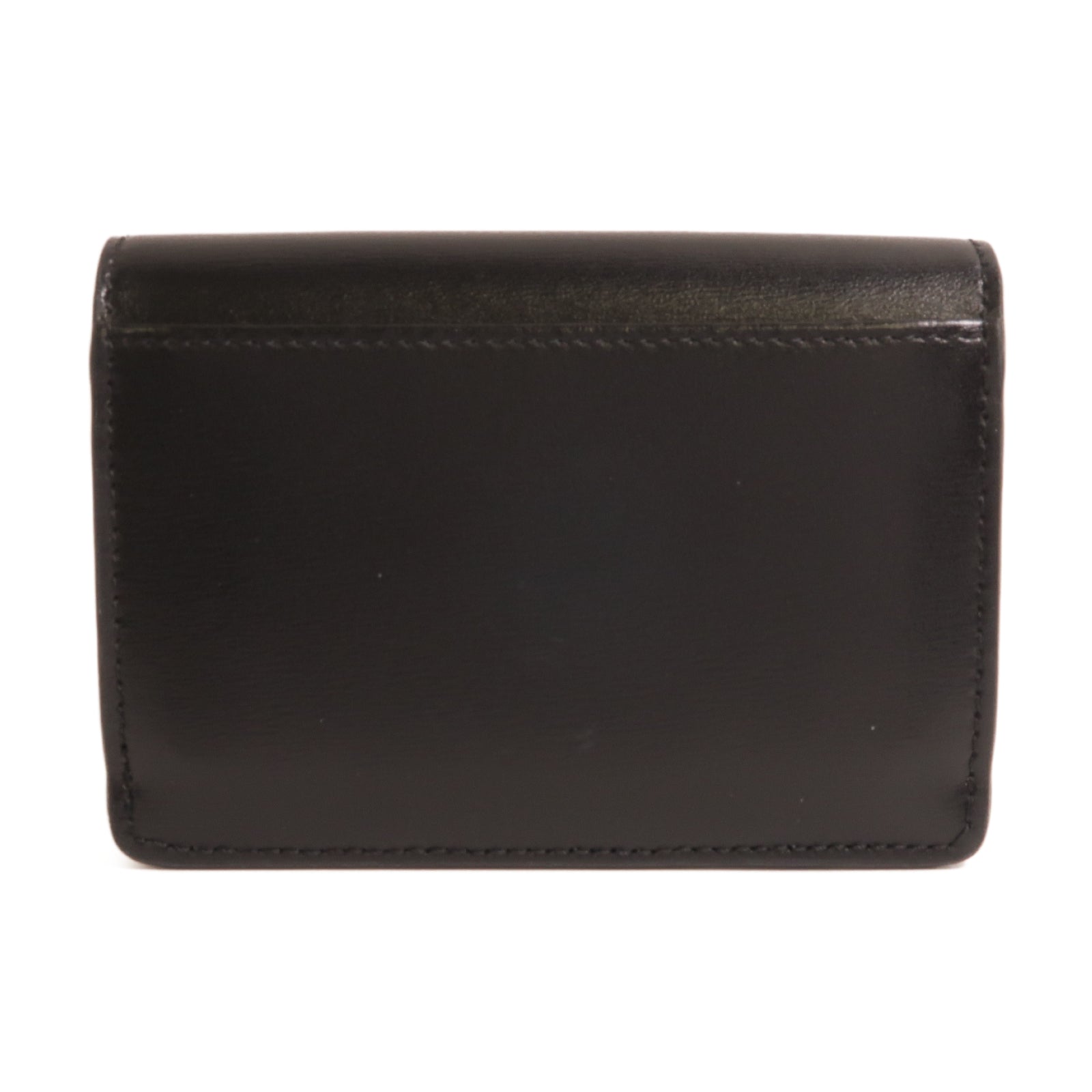 CELINE 牛皮皮革Triomphe Card Holder金扣卡片套黑色