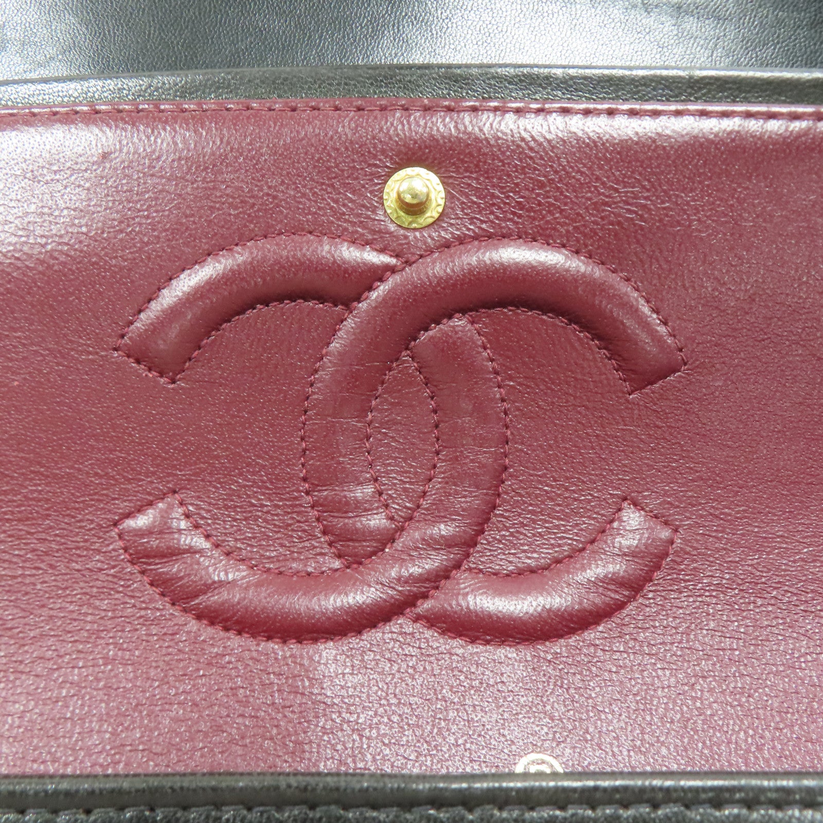 CHANEL 菱格羊皮皮革Vintage Classic 25金扣鏈帶肩背袋黑色