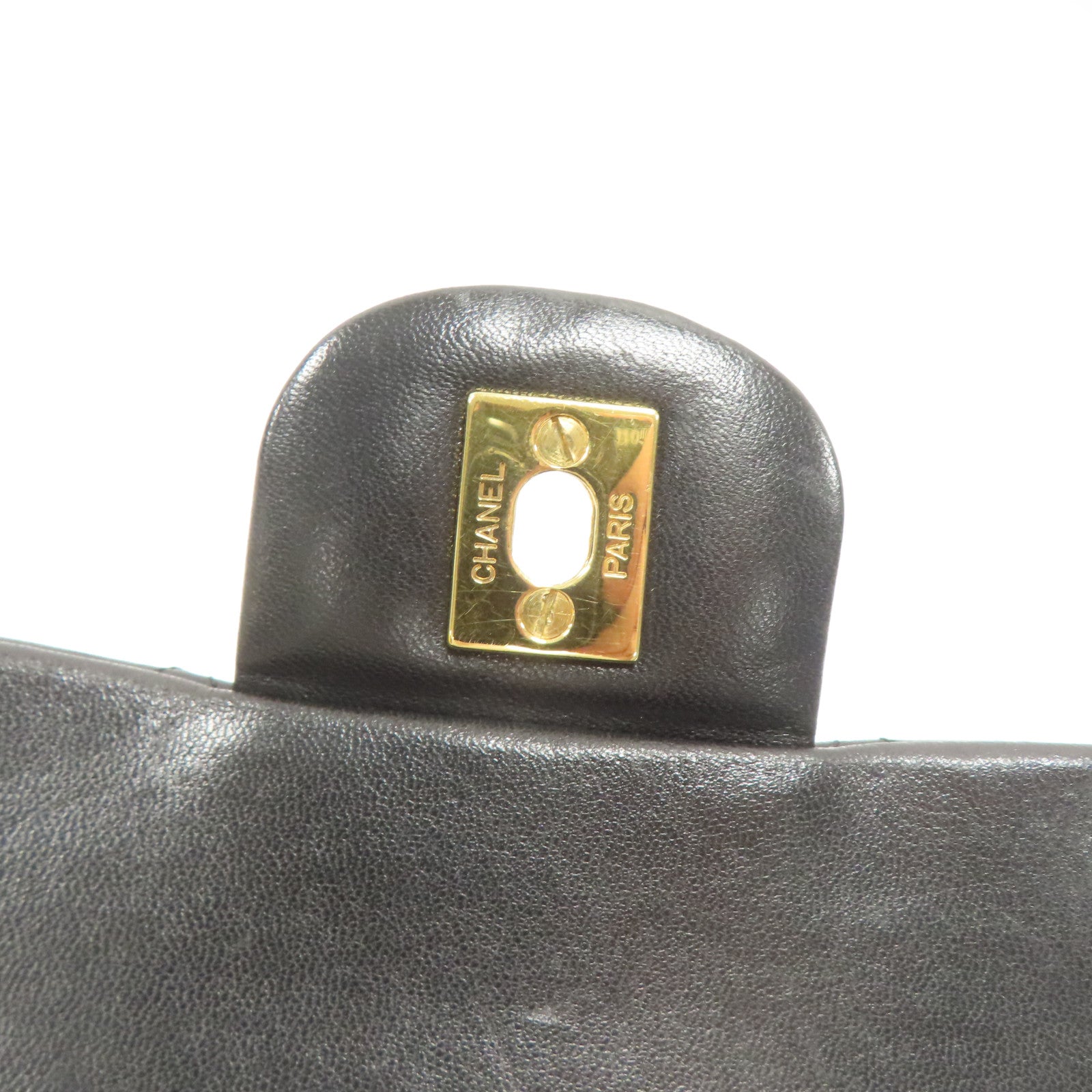CHANEL 菱格羊皮皮革Vintage Classic 25金扣鏈帶肩背袋黑色