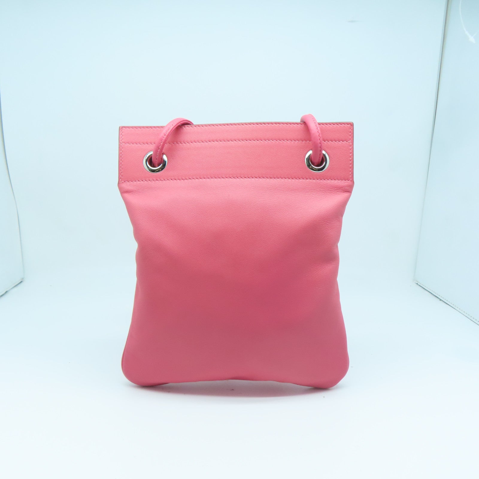 HERMES Veau Swift皮革Aline Mini銀扣肩背袋新杜鵑桃色
