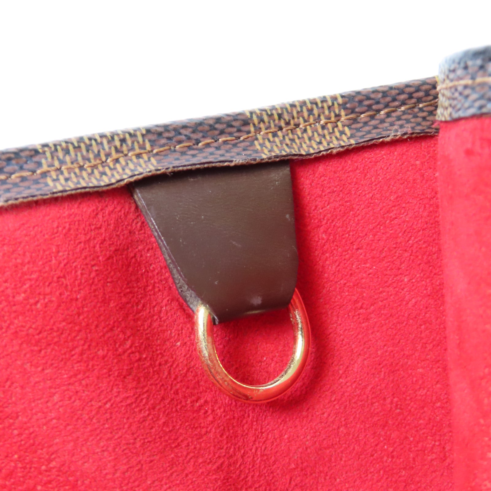 LOUIS VUITTON Damier Ebene Sac Plat金扣手挽袋啡色