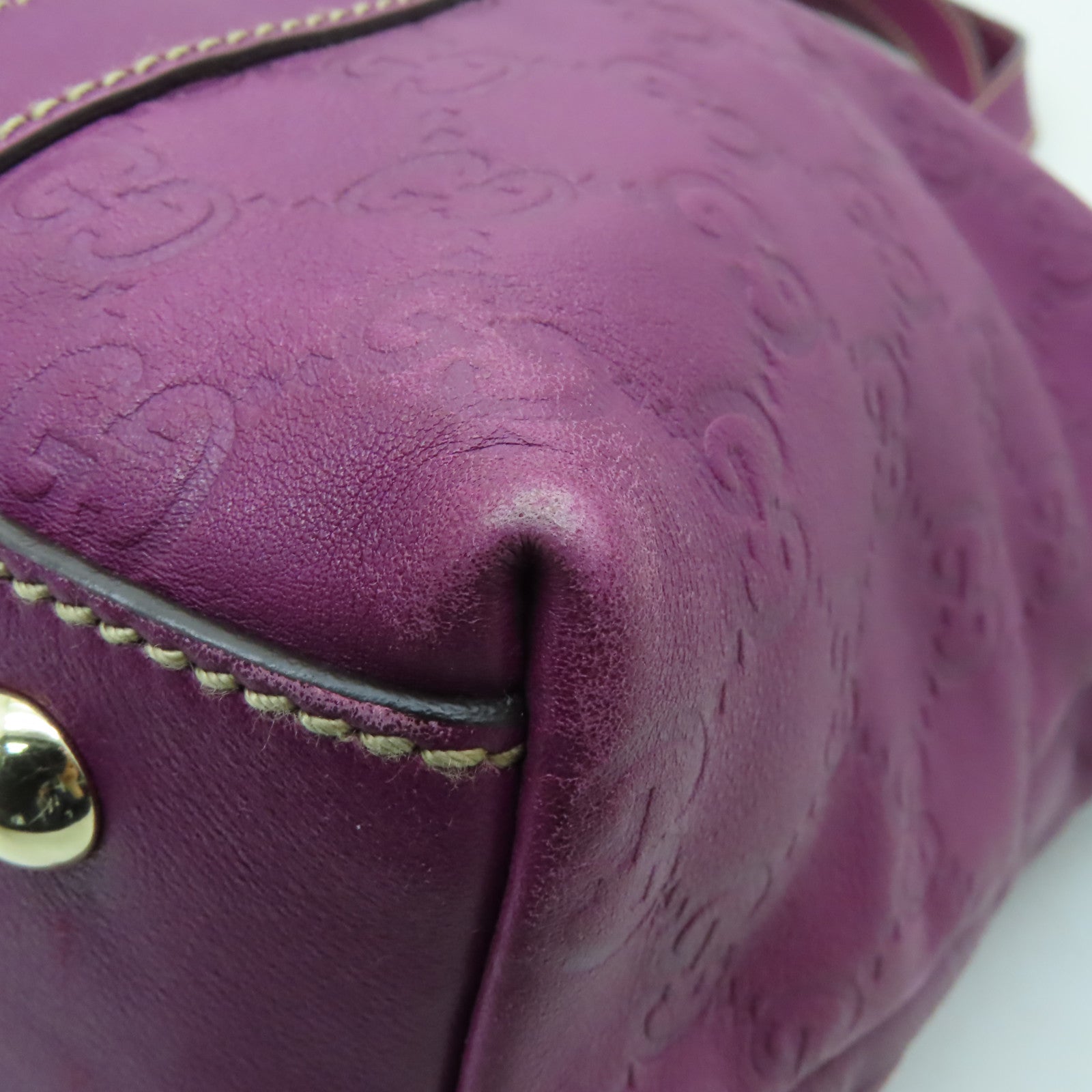 GUCCI 牛皮皮革Shoulder Bag金扣肩背袋紫色