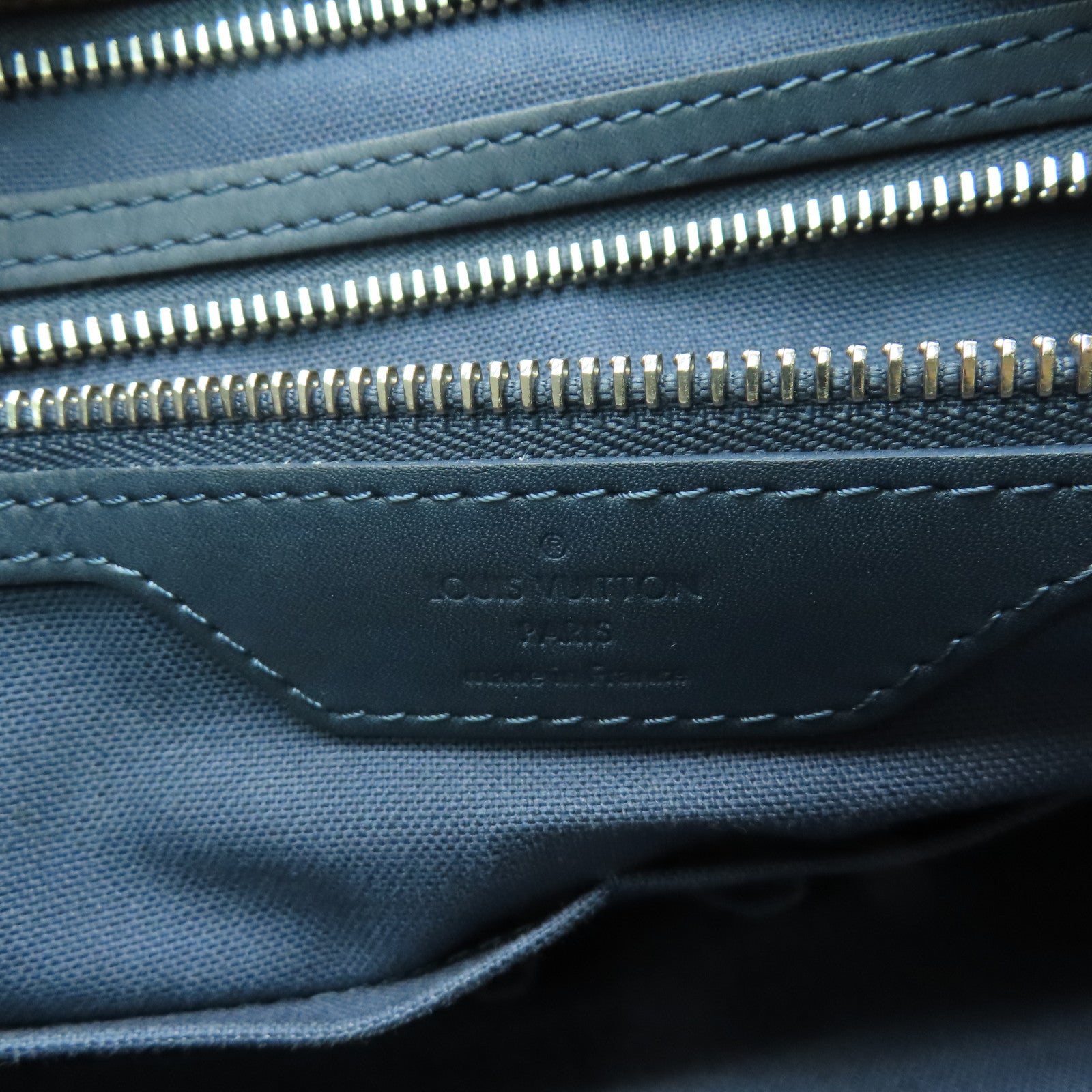 LOUIS VUITTON Damier Ebene Herald銀扣手挽肩背兩用袋啡色/藍色