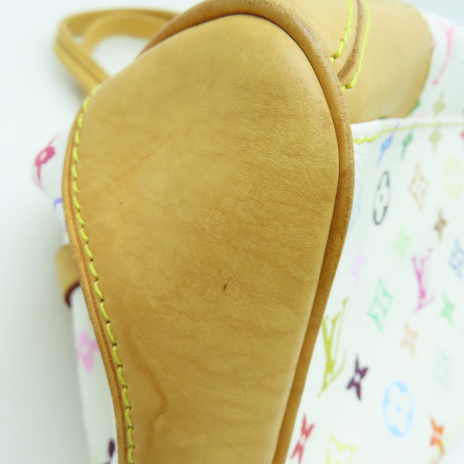 LOUIS VUITTON Monogram Multicolore Claudia Handbag Gold Buckle Hand Bag White