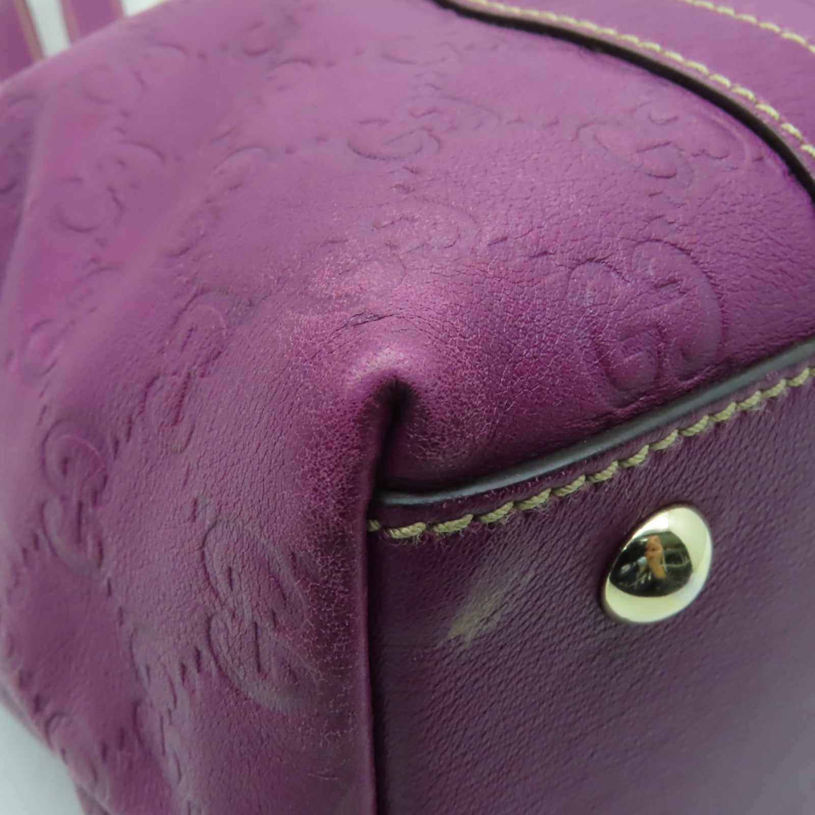GUCCI 牛皮皮革Shoulder Bag金扣肩背袋紫色