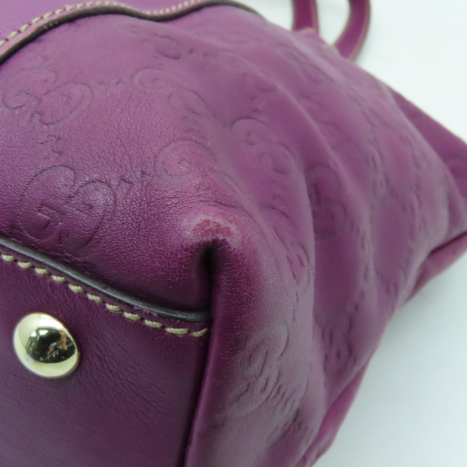 GUCCI 牛皮皮革Shoulder Bag金扣肩背袋紫色