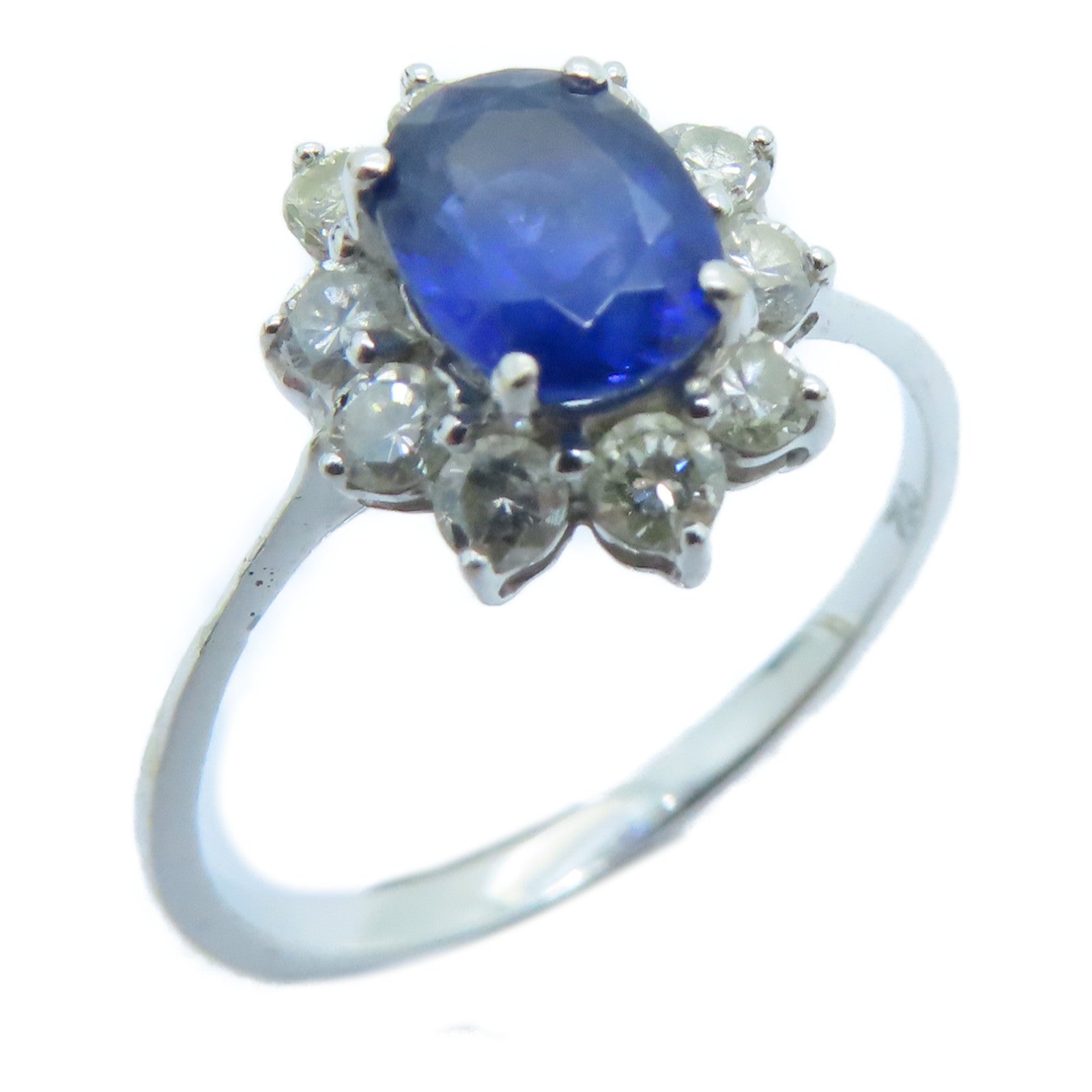 JEWELRY 【激減優惠】18K白金Sapphire Ring藍寶石戒指US#6.75