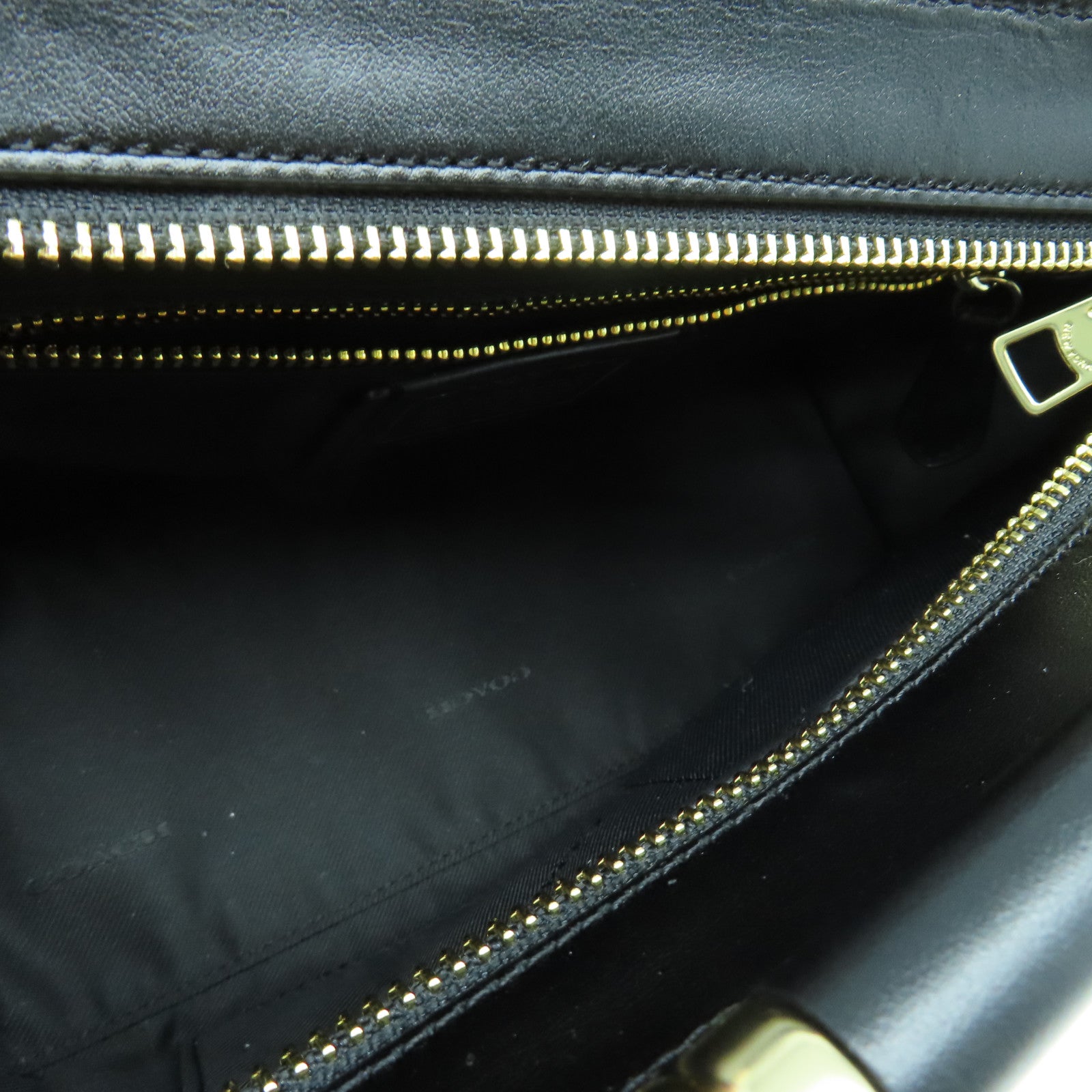 COACH 牛皮皮革2 Way Shoulder金扣手挽肩背兩用袋黑色