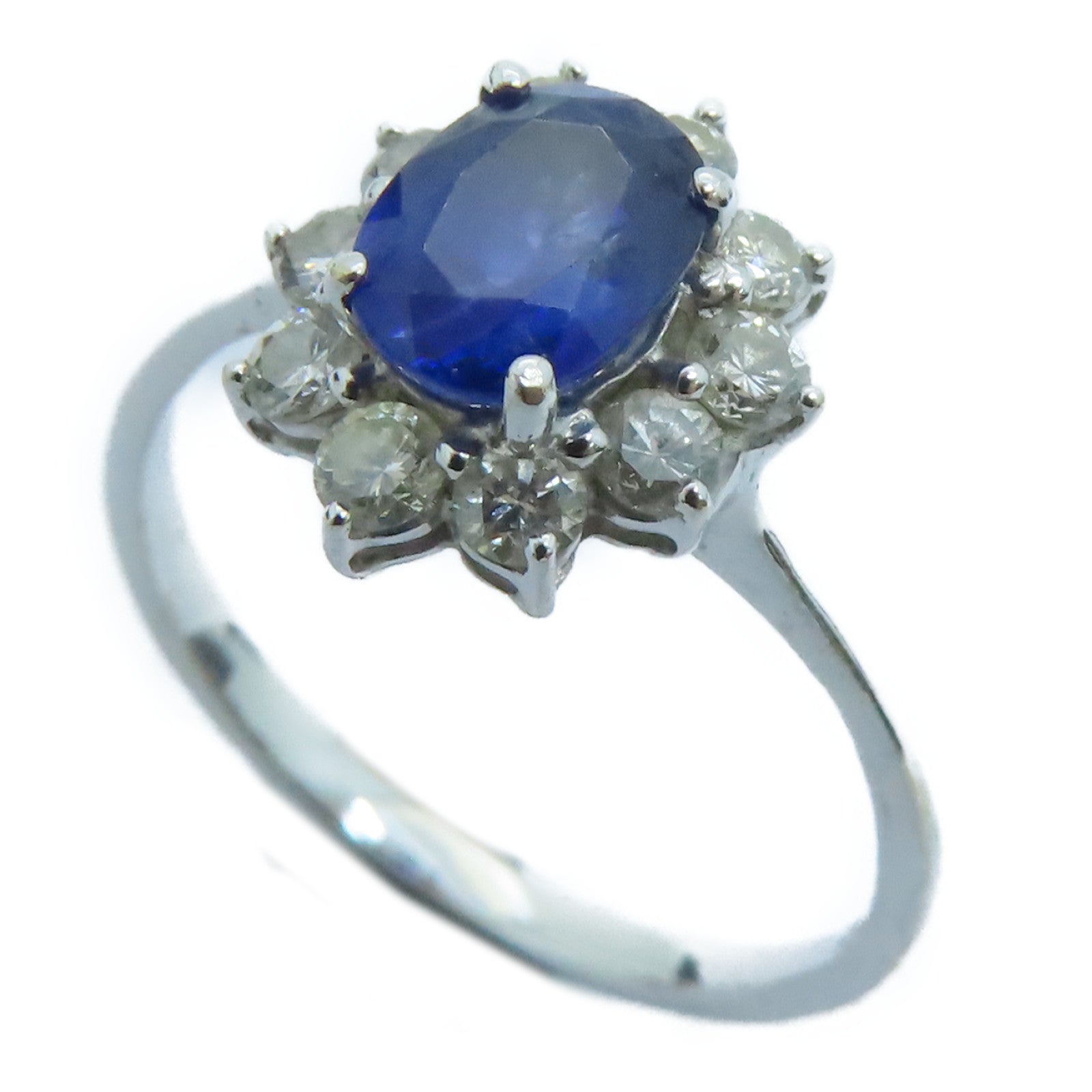 JEWELRY 【激減優惠】18K白金Sapphire Ring藍寶石戒指US#6.75