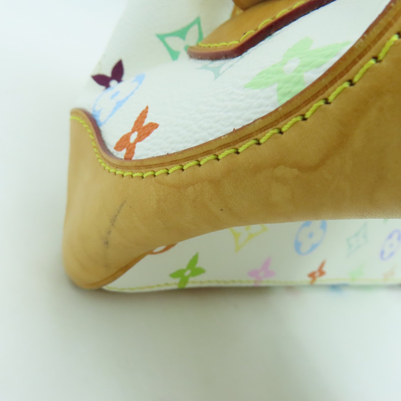 LOUIS VUITTON Monogram Multicolore Claudia Handbag Gold Buckle Hand Bag White