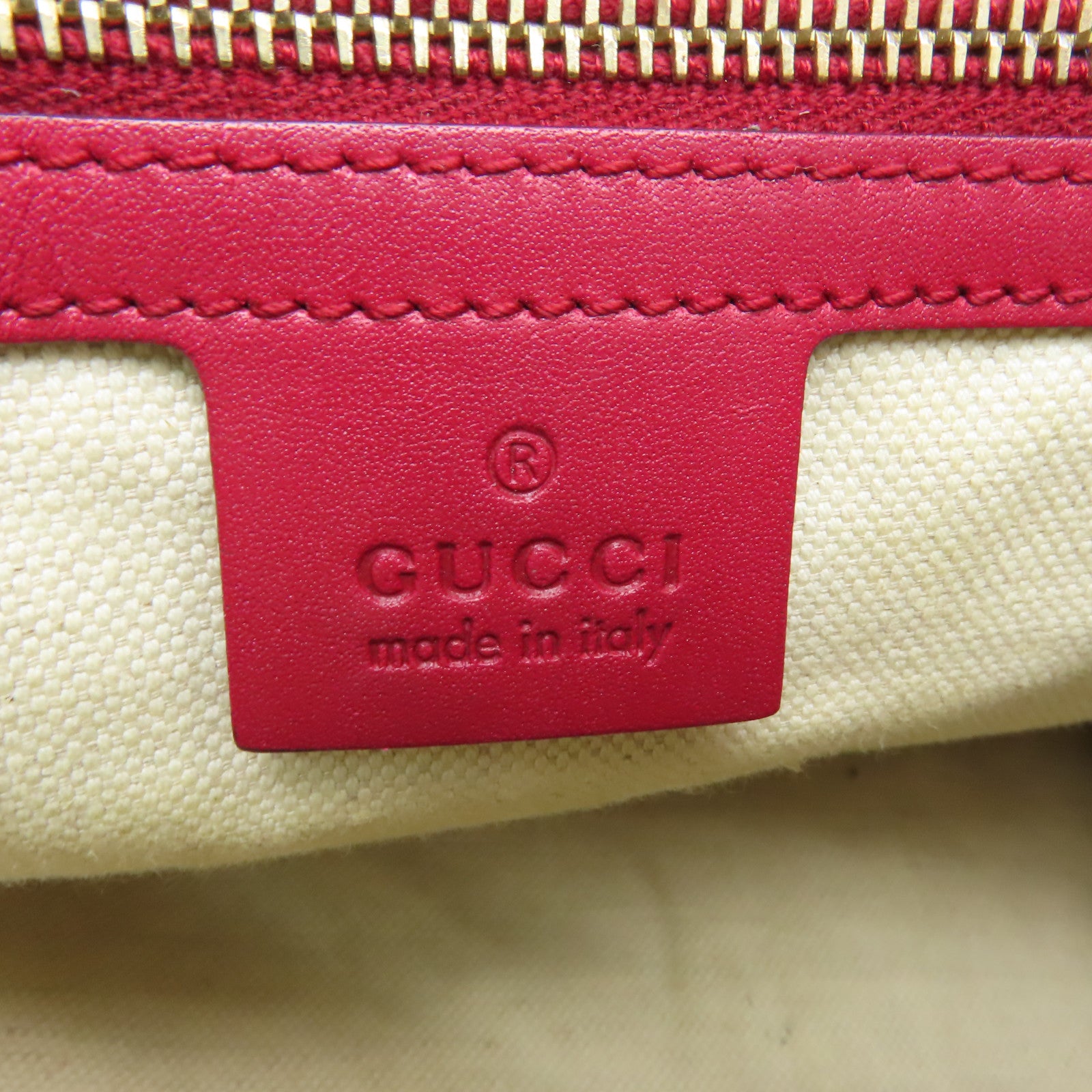 GUCCI 帆布/皮革2 Way Shoulder金扣手挽肩背兩用袋啡色/紅色