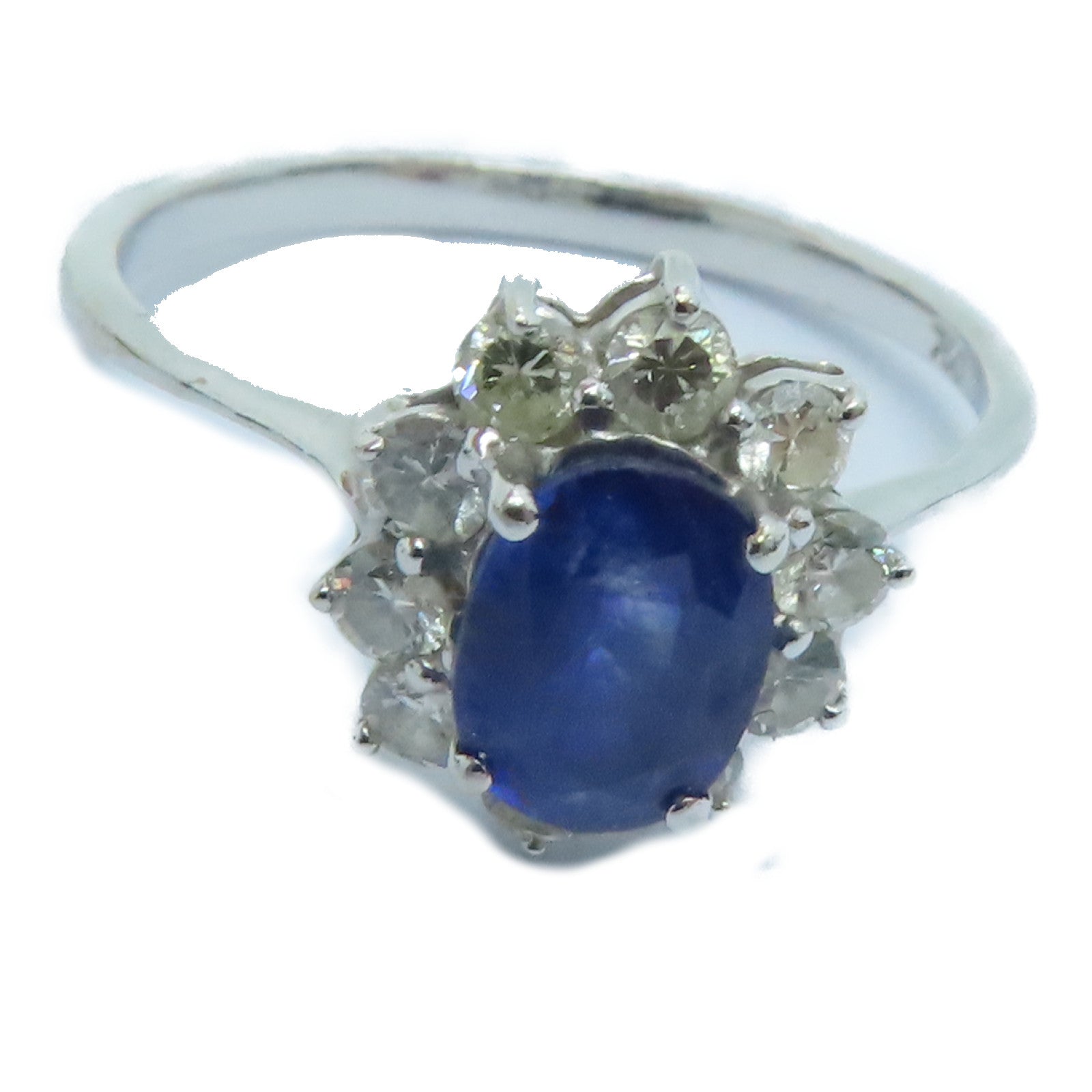 JEWELRY 【激減優惠】18K白金Sapphire Ring藍寶石戒指US#6.75