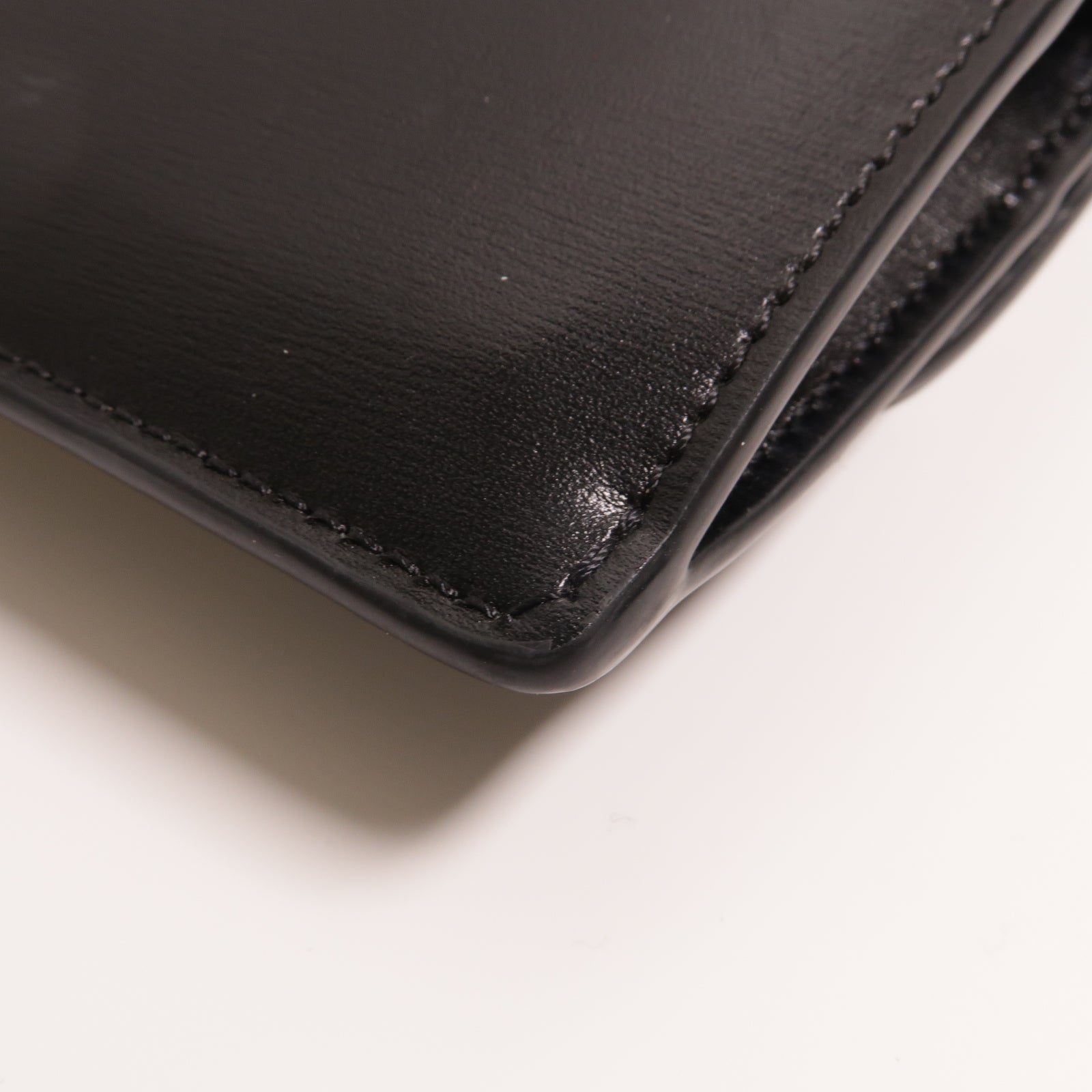 CELINE 牛皮皮革Triomphe Card Holder金扣卡片套黑色