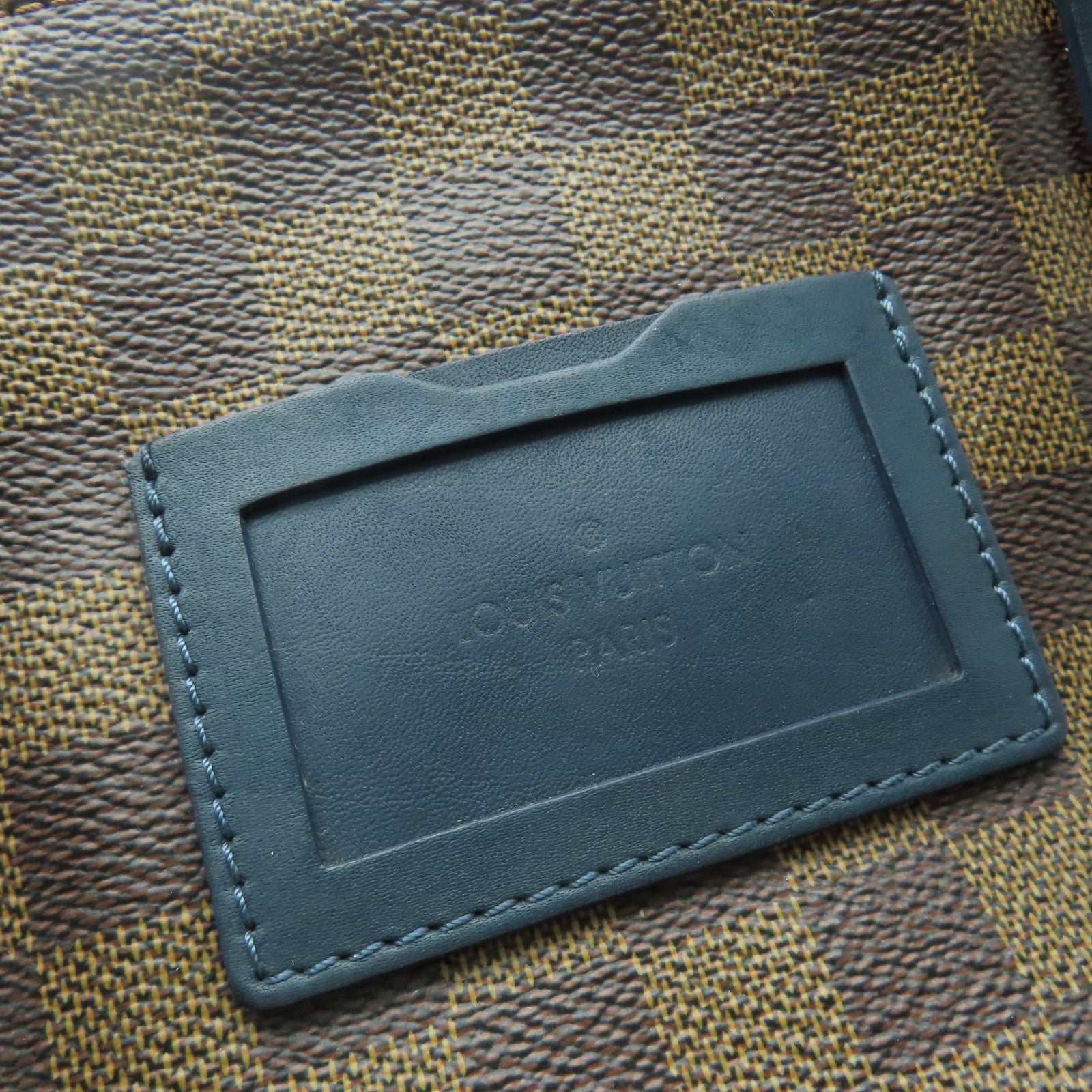 LOUIS VUITTON Damier Ebene Herald銀扣手挽肩背兩用袋啡色/藍色