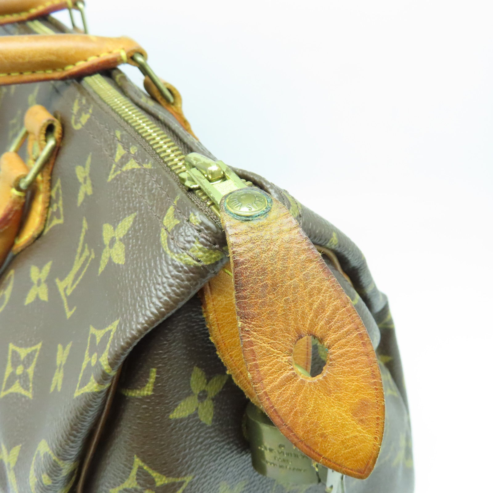 LOUIS VUITTON Monogram Speedy 35金扣手挽袋啡色