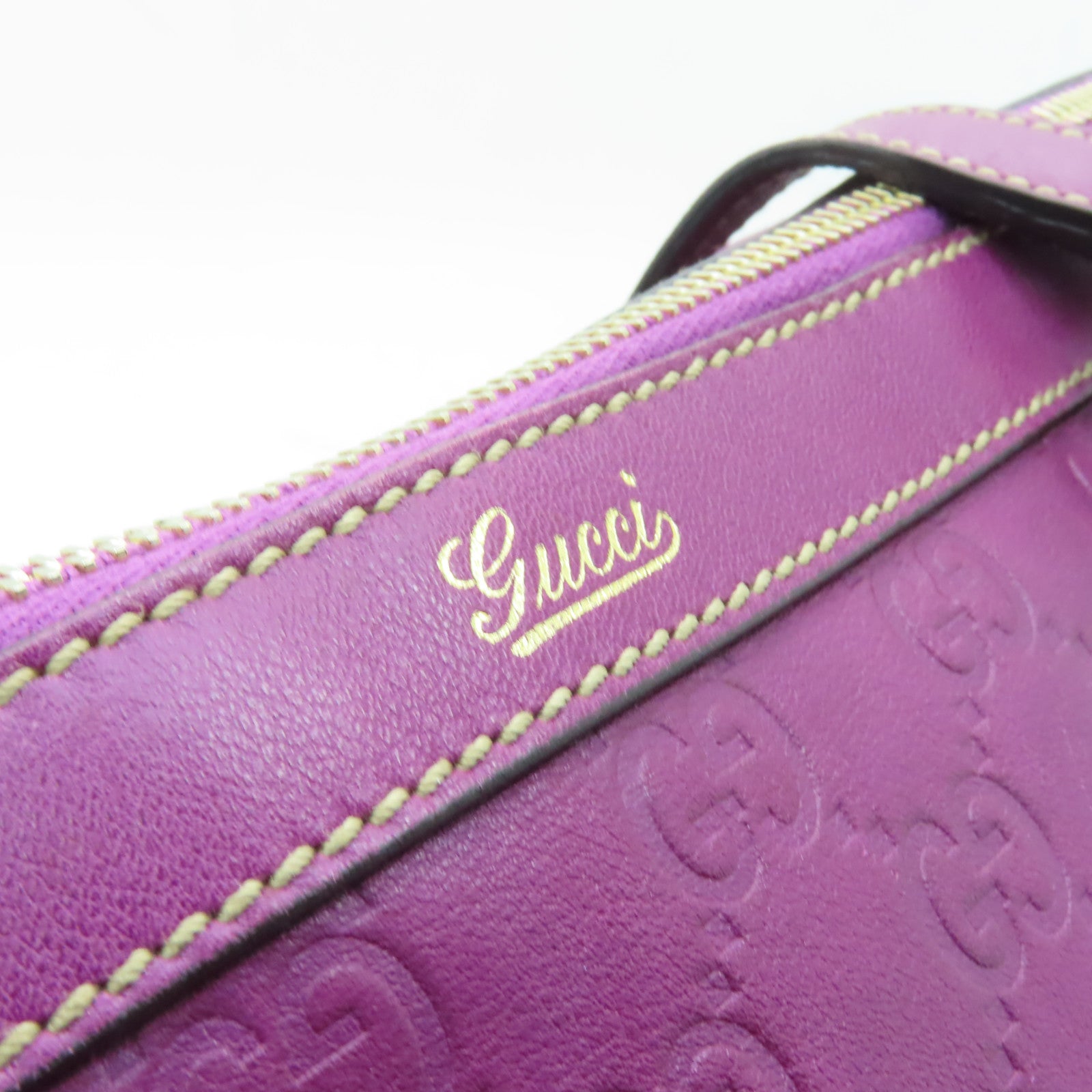 GUCCI 牛皮皮革Shoulder Bag金扣肩背袋紫色
