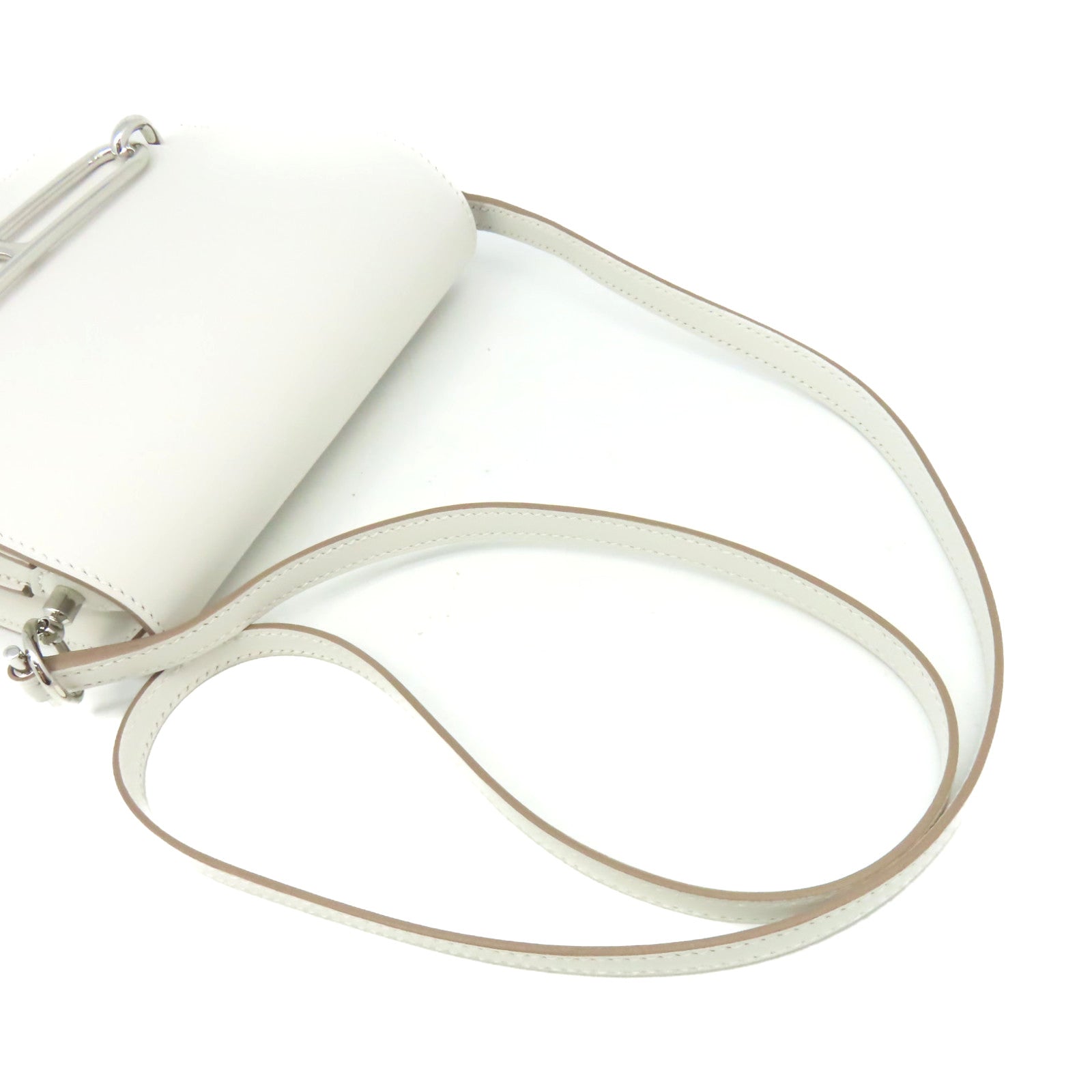 HERMES Evercolor皮革Mini Roulis Shoulder Bag銀扣肩背袋Gris Pale/奶灰色