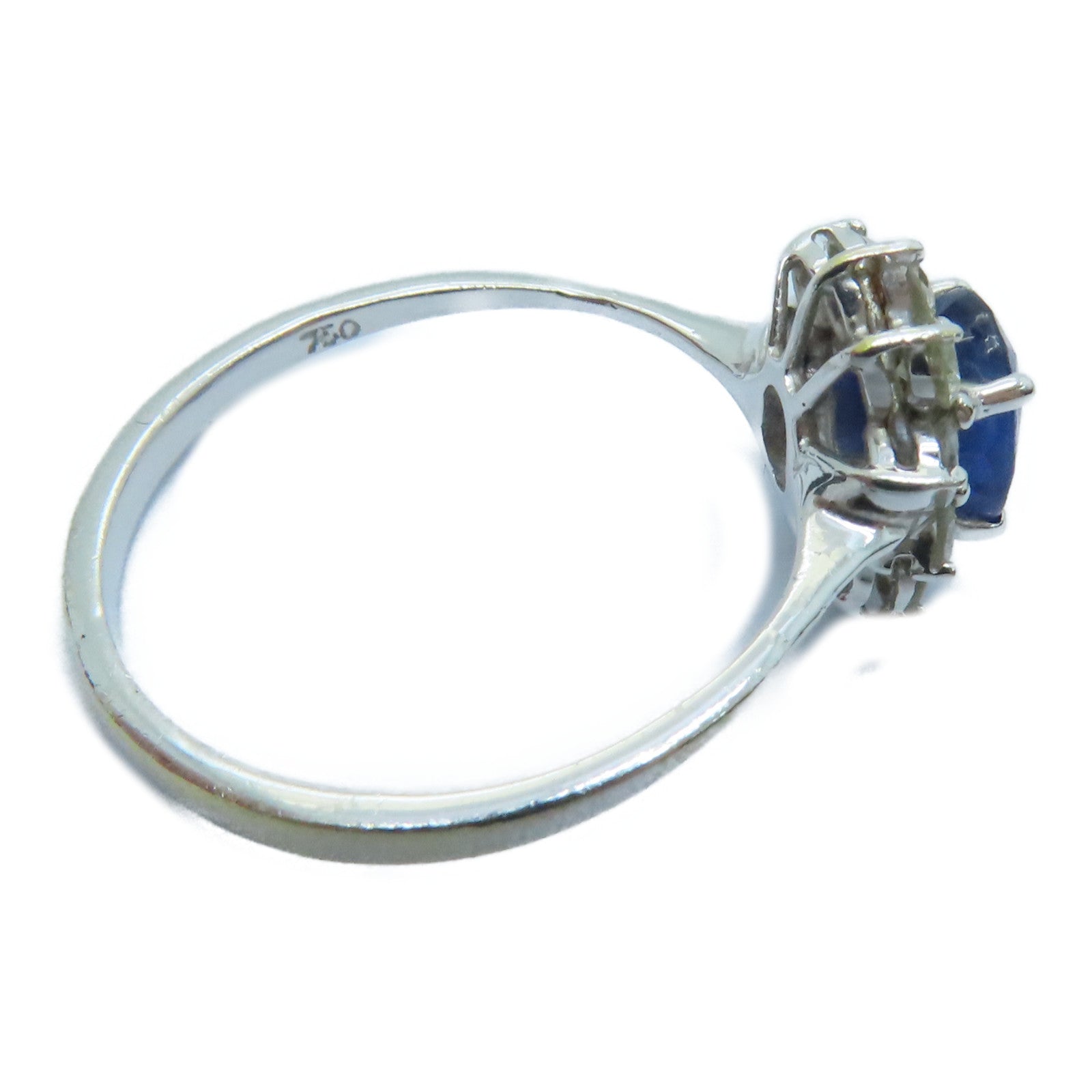 JEWELRY 【激減優惠】18K白金Sapphire Ring藍寶石戒指US#6.75