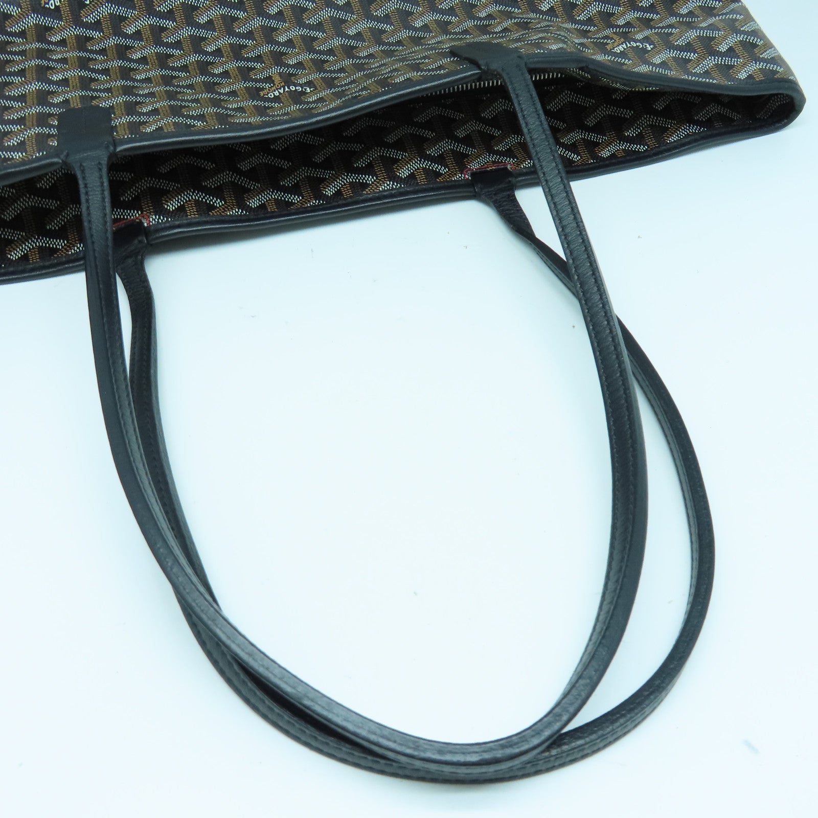 GOYARD 涂层帆布Tote Bag银扣手挽袋黑色啡色