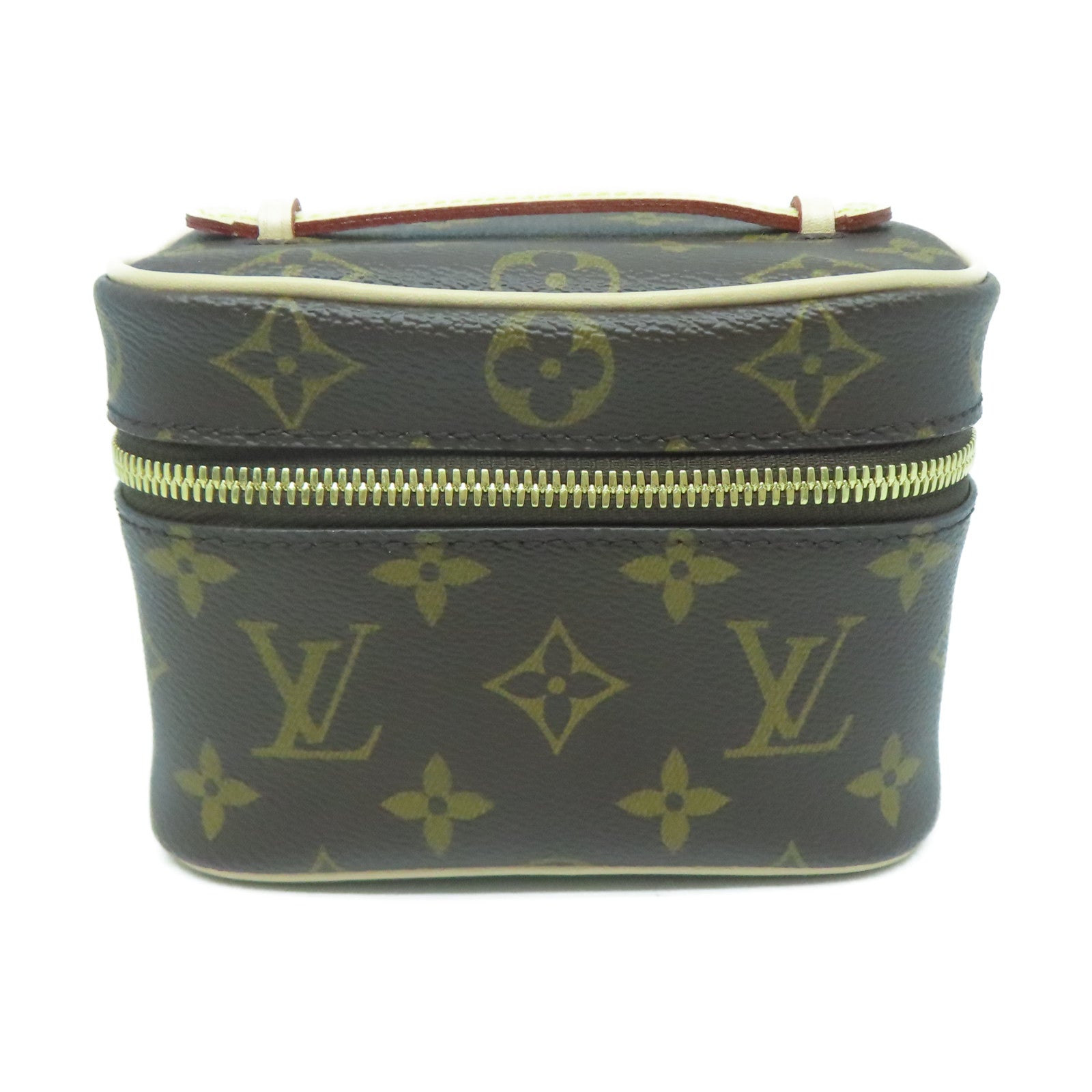 LOUIS VUITTON Monogram Nice Nano金扣化妝袋啡色