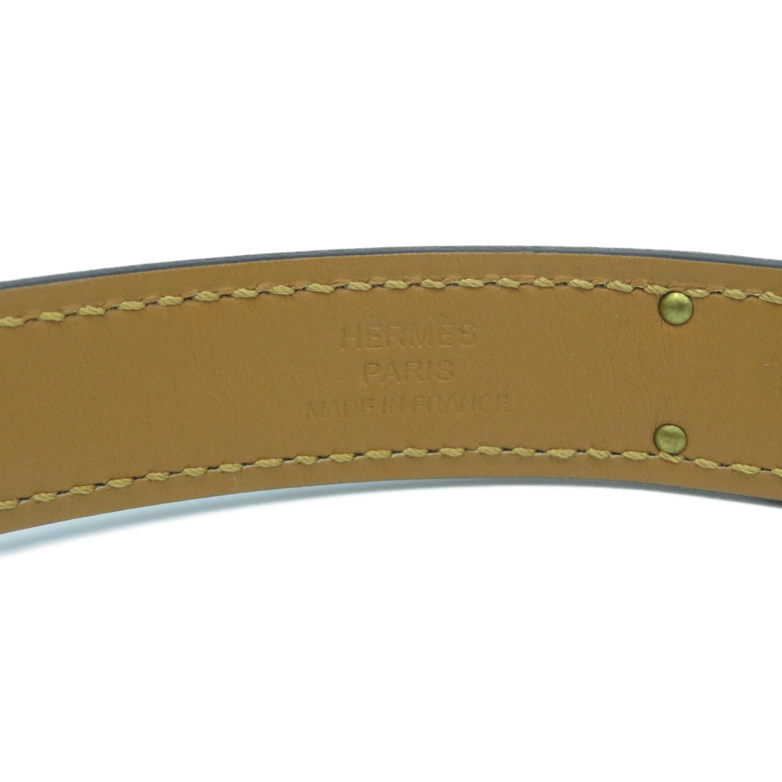 HERMES Epsom皮革Kelly Belt金扣皮帶Etoupe大象灰色