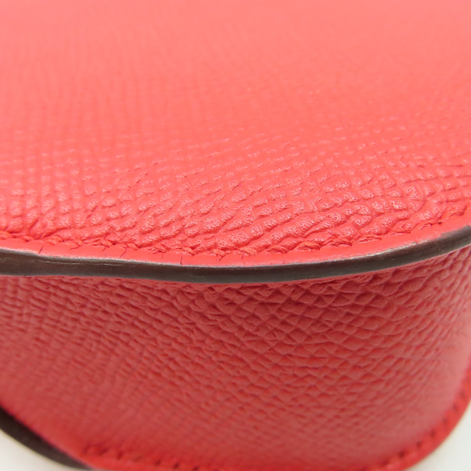HERMES Epsom皮革Cherche Midi 22 Clutch Bag金扣手拿包Rouge Tomate番茄紅色