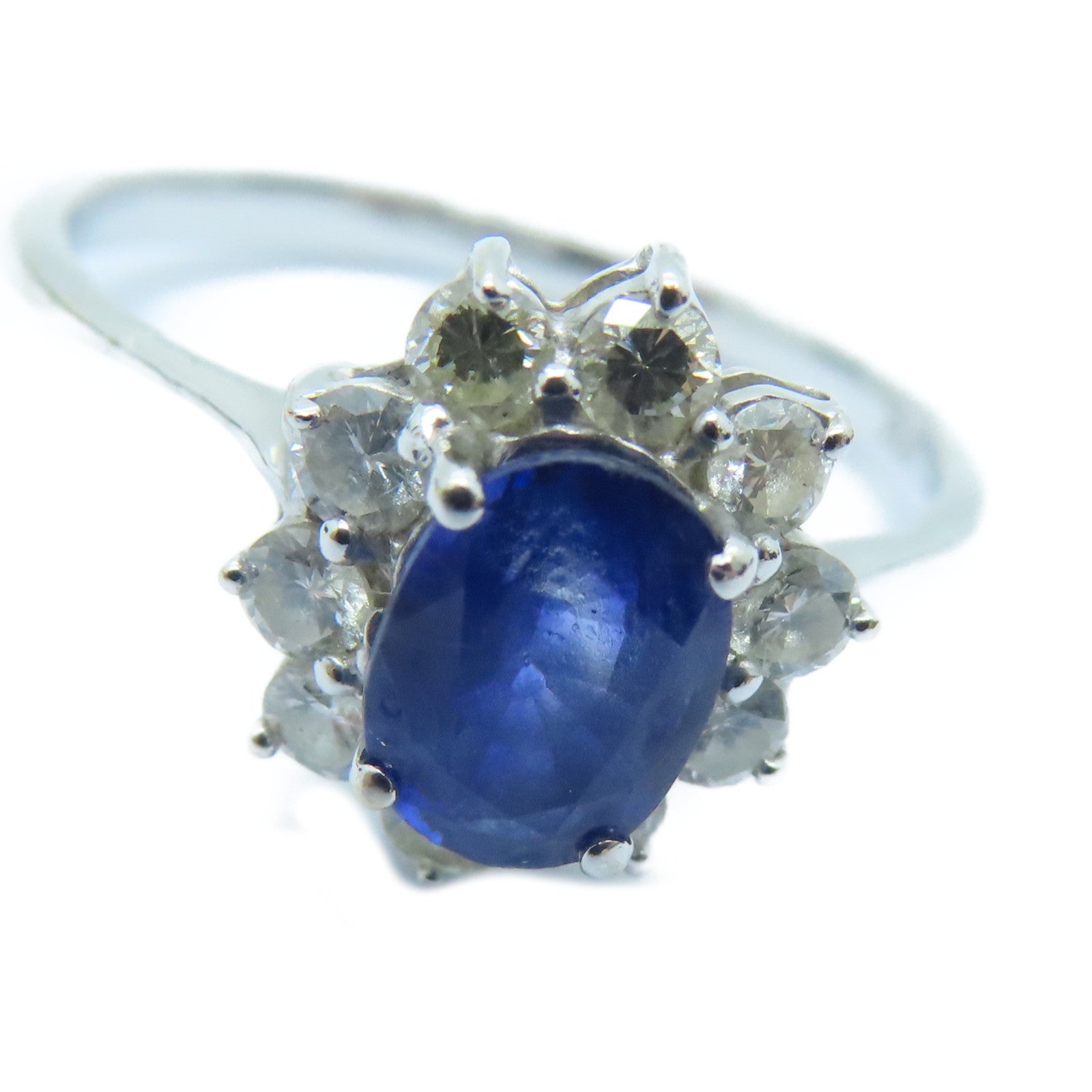 JEWELRY 【激減優惠】18K白金Sapphire Ring藍寶石戒指US#6.75
