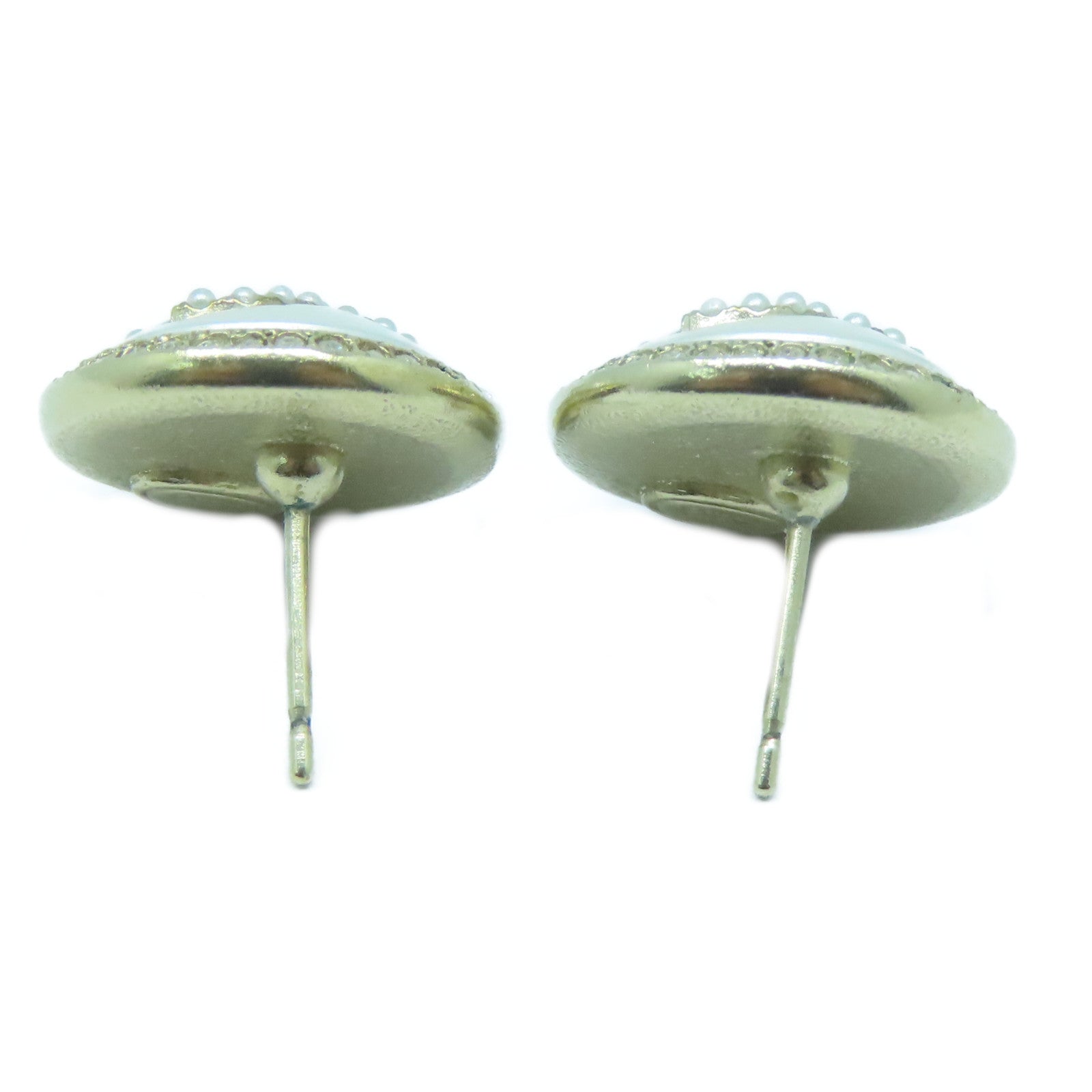 CHANEL 金屬Earrings耳環白色/金色