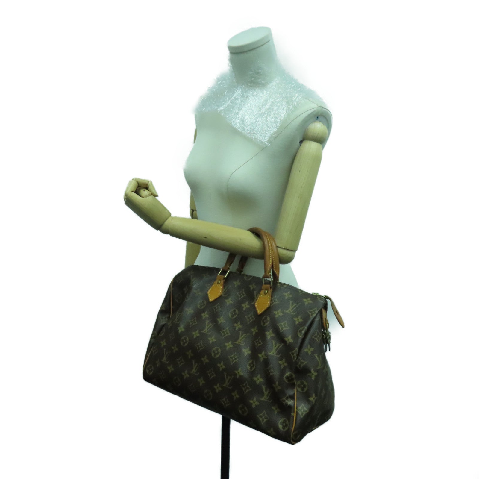 LOUIS VUITTON Monogram Speedy 35金扣手挽袋啡色