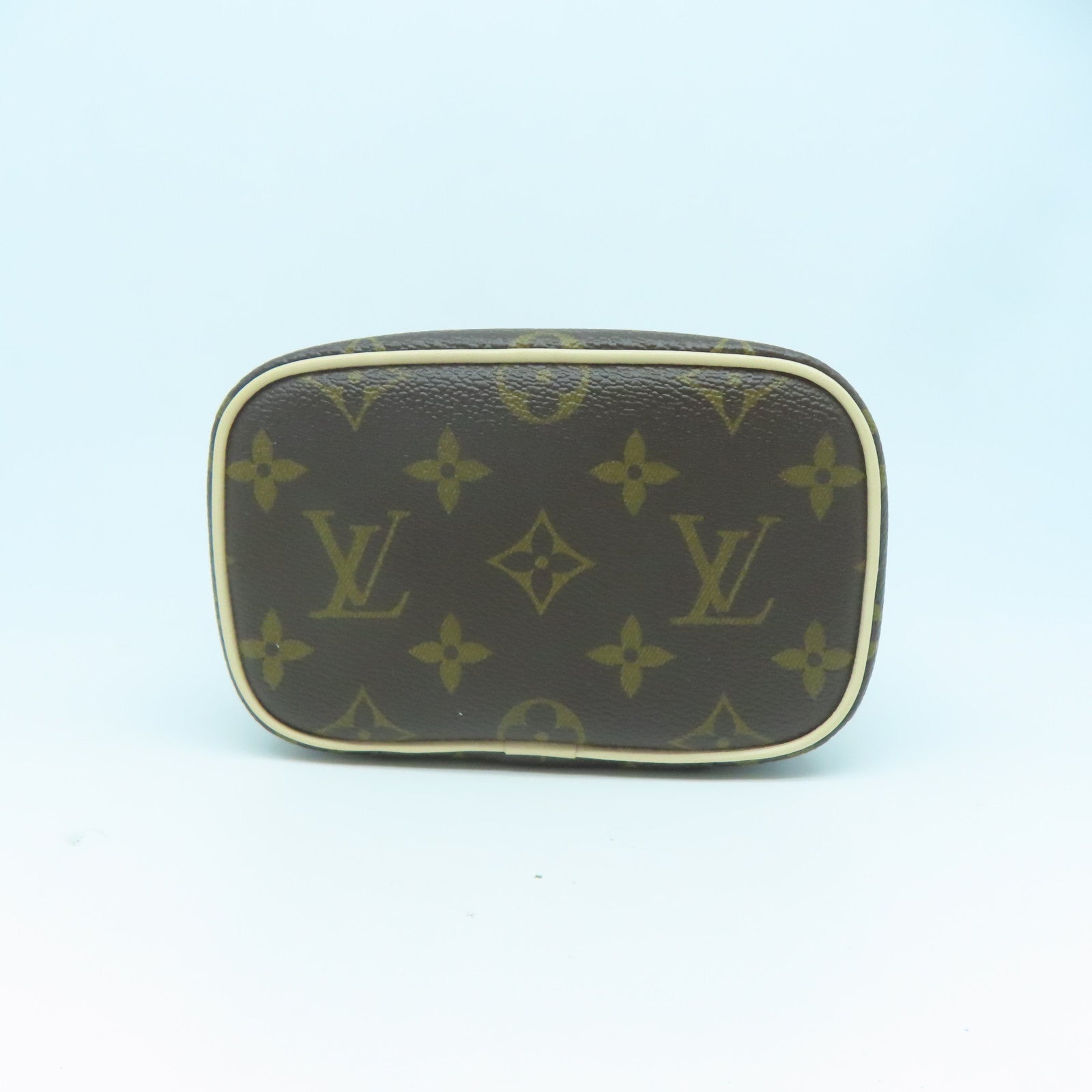 LOUIS VUITTON Monogram Nice Nano金扣化妝袋啡色