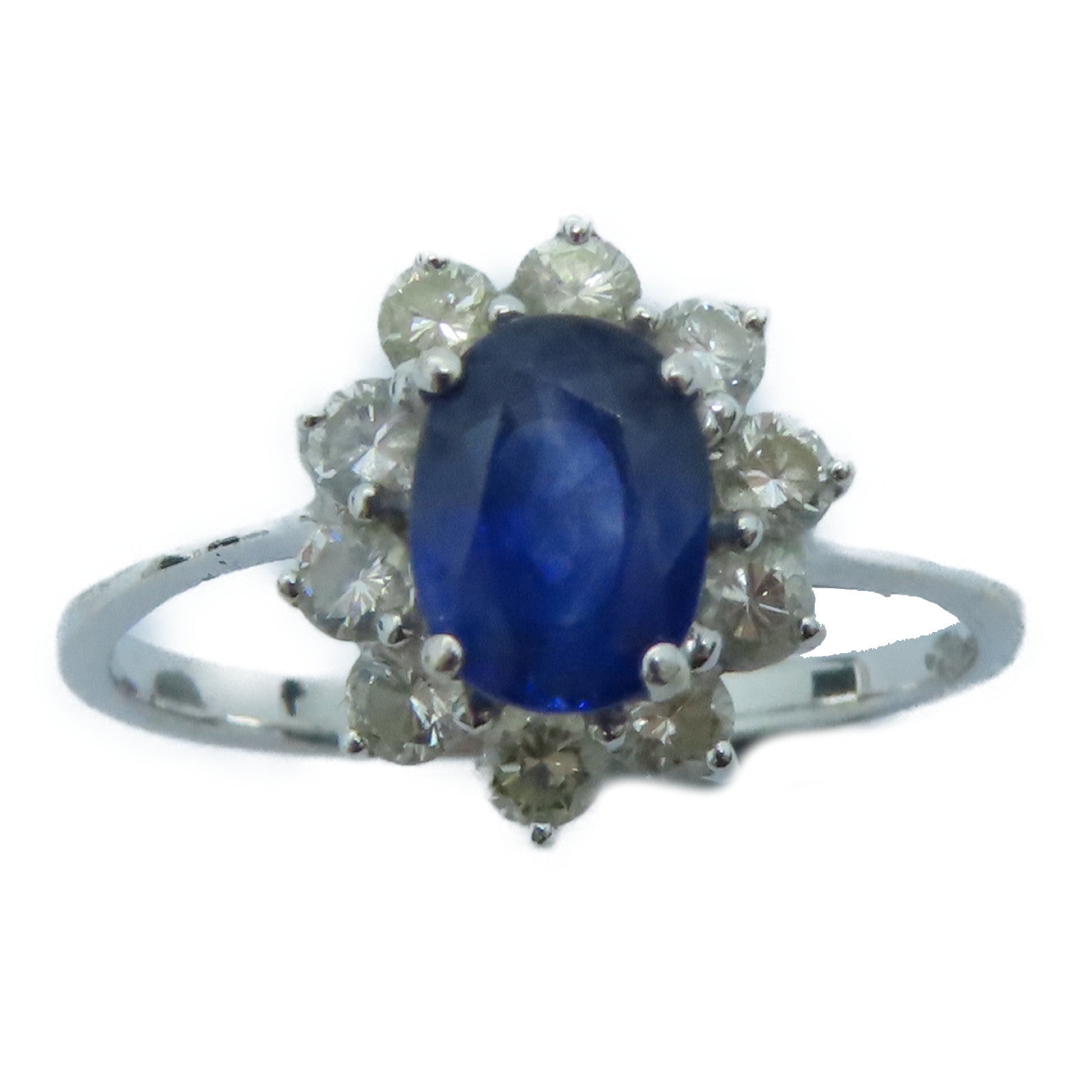 JEWELRY 【激減優惠】18K白金Sapphire Ring藍寶石戒指US#6.75