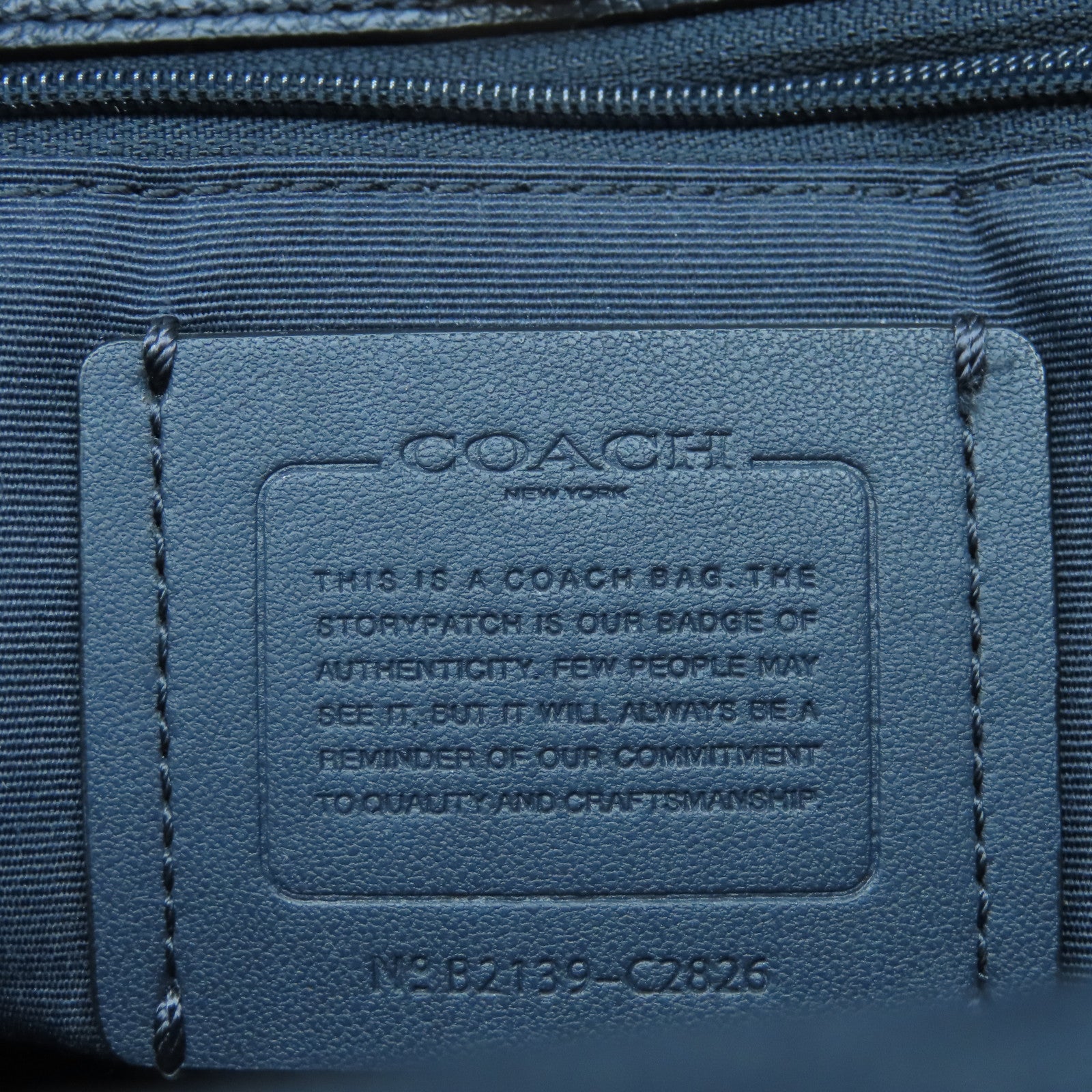 COACH Canvas 2 Way Shoulder Gold Buckle Handle Shoulder Backpack Dark Blue/White