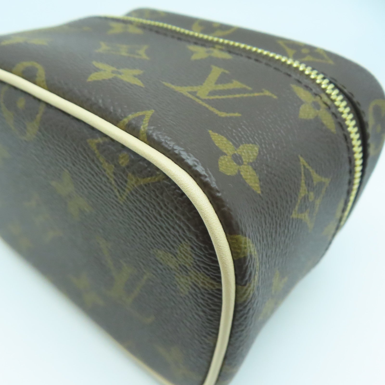 LOUIS VUITTON Monogram Nice Nano金扣化妝袋啡色