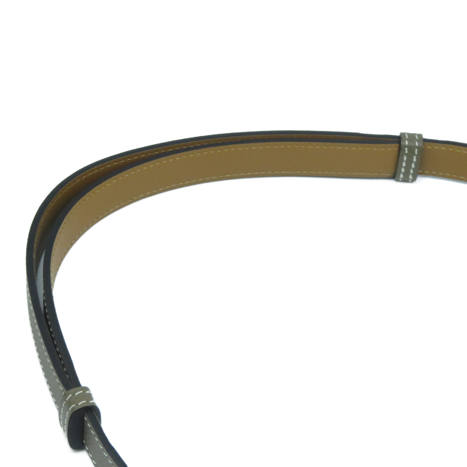 HERMES Epsom皮革Kelly Belt金扣皮帶Etoupe大象灰色