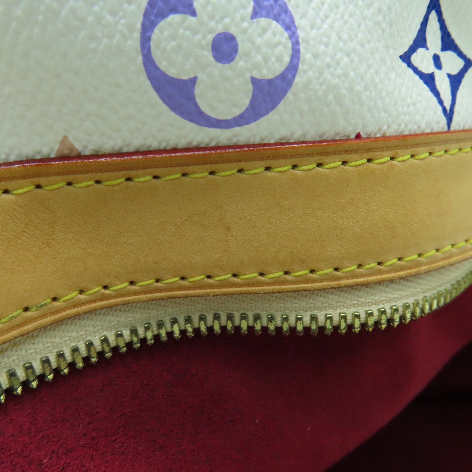 LOUIS VUITTON Monogram Multicolore Claudia Handbag Gold Buckle Hand Bag White